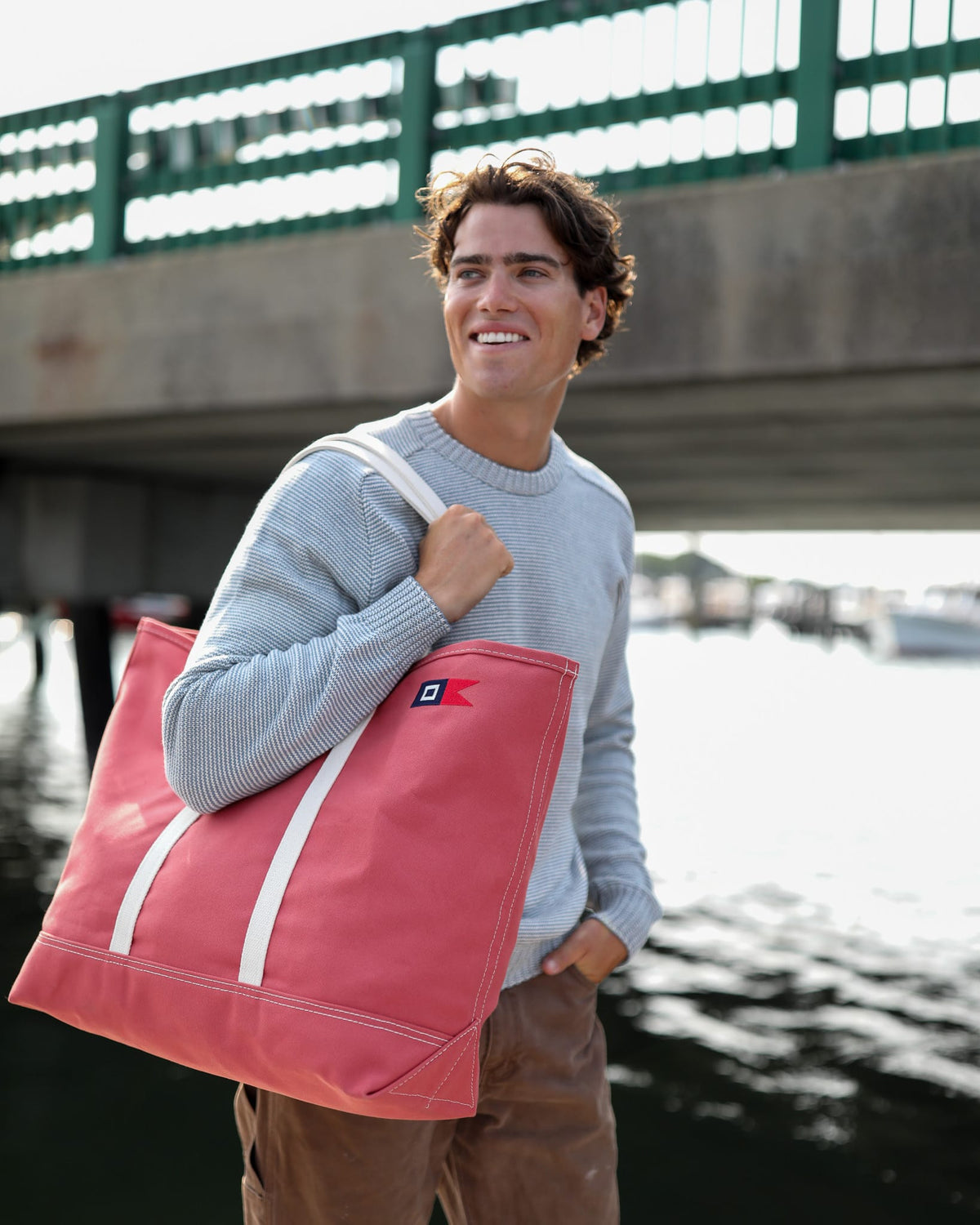 Steele Canvas Tote Bags Nantucket Red Whalerknits × Steele Canvas Signal Medium Tote