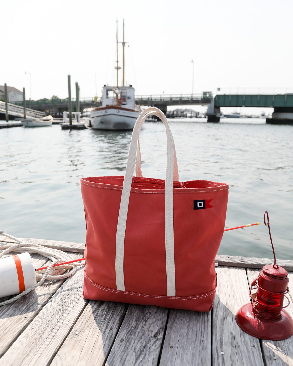 Steele Canvas Tote Bags Nantucket Red Whalerknits × Steele Canvas Signal Medium Tote