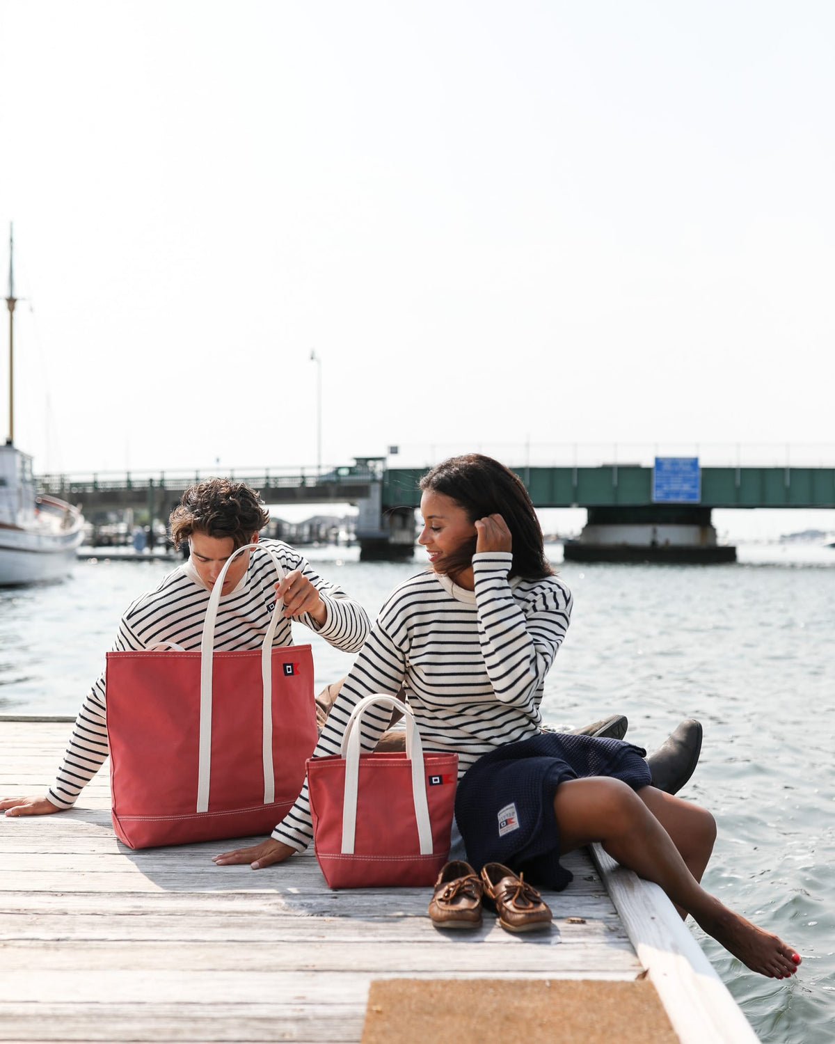Steele Canvas Tote Bags Nantucket Red Whalerknits × Steele Canvas Signal Medium Tote