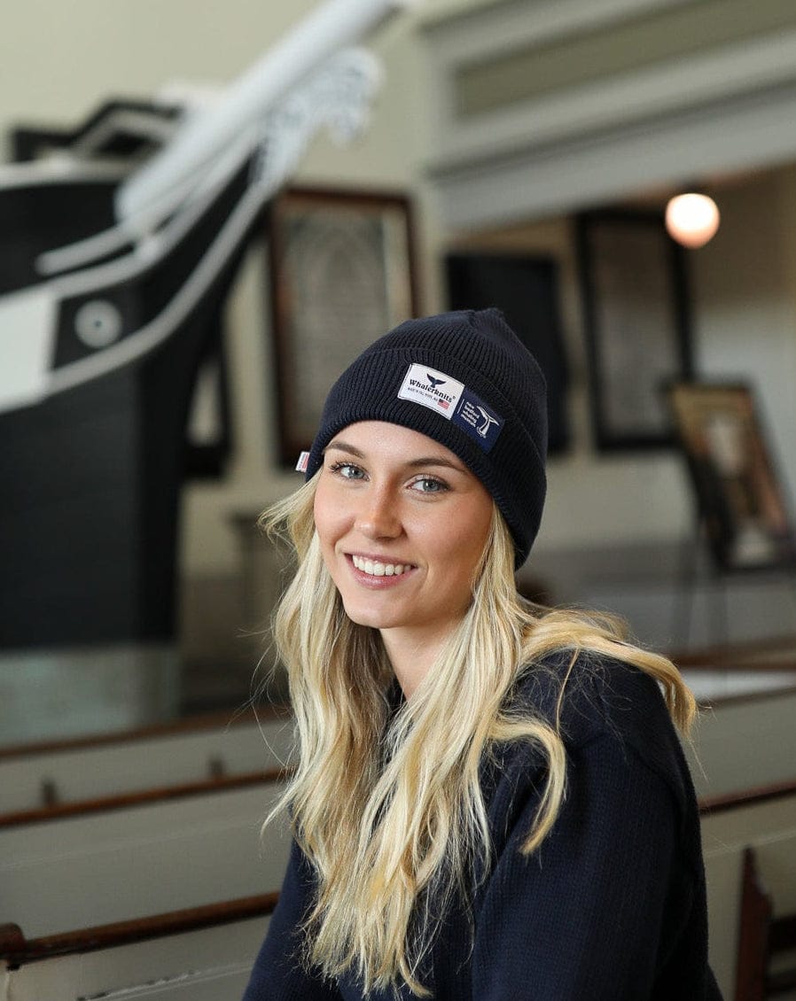 Whalerknits Beanies One Size / Navy New Bedford Whaling Museum Ltd. Collection Docksider Beanie