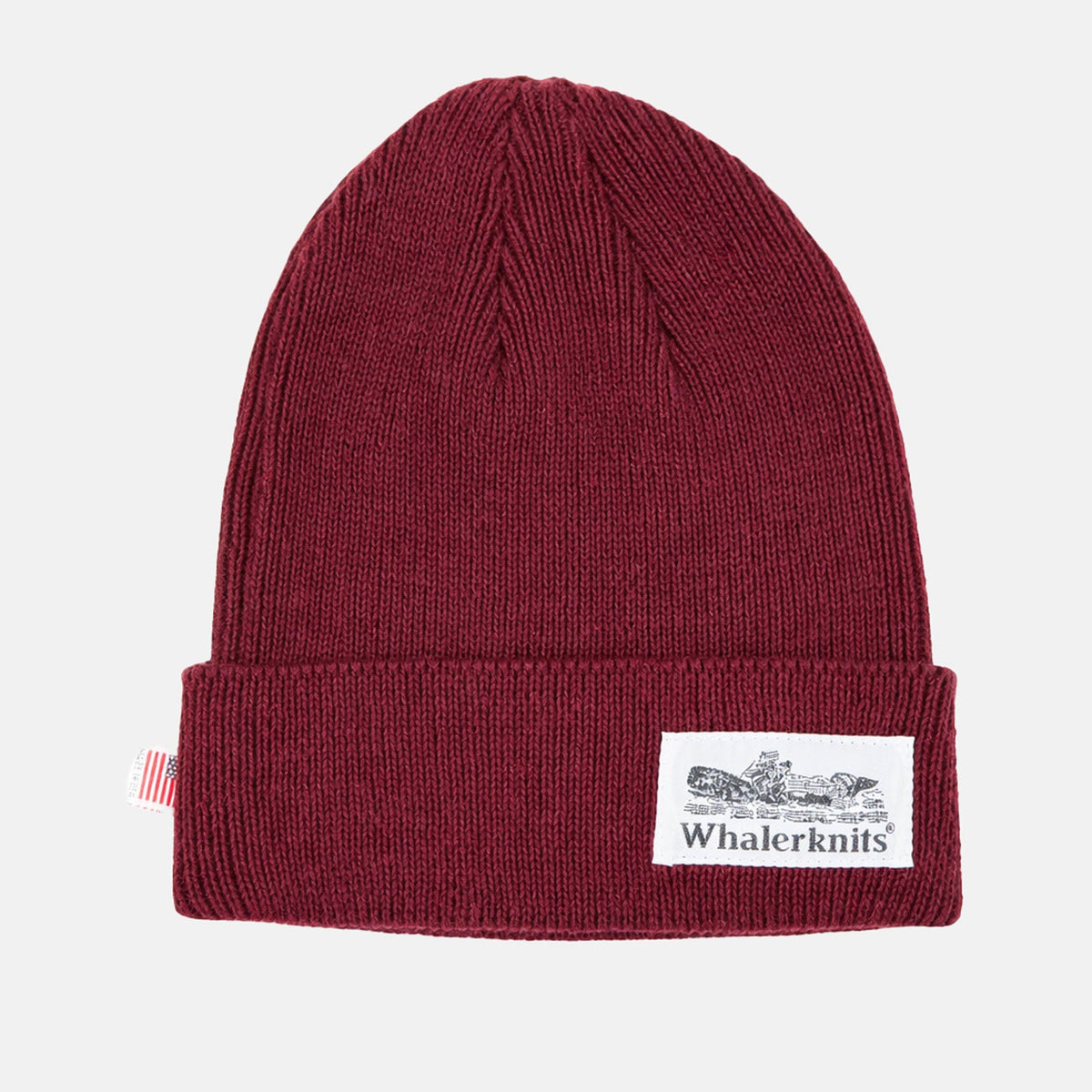 Whalerknits Hats One Size / Olive Docksider - 100% Cotton Beanie - Made in USA #Color_Burgundy