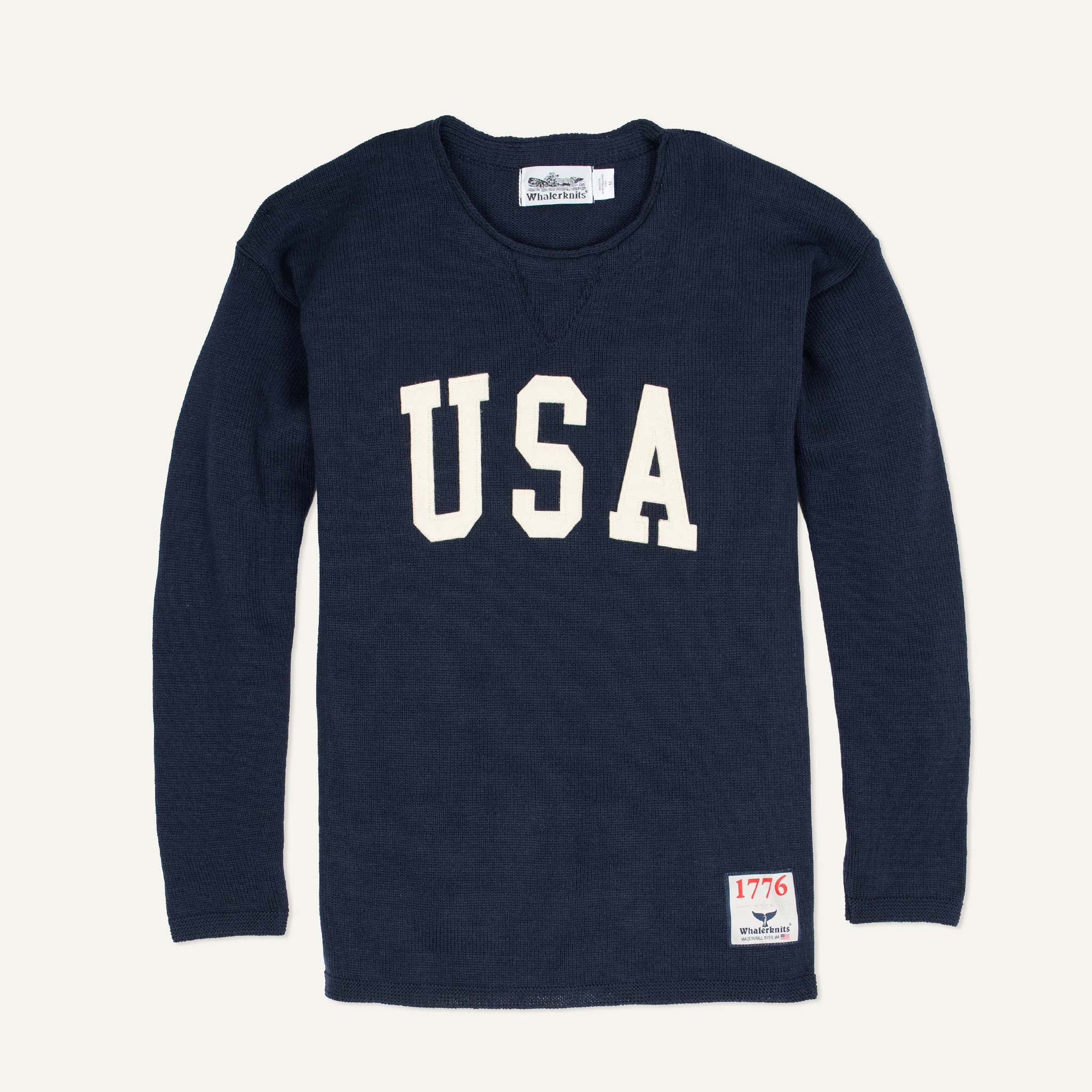 Whalerknits - New England Knitwear | American Made Knit Apparel & Blankets Sweaters Navy / 2XL USA HOMETOWN Sweater - Limited Collection #Color_Navy