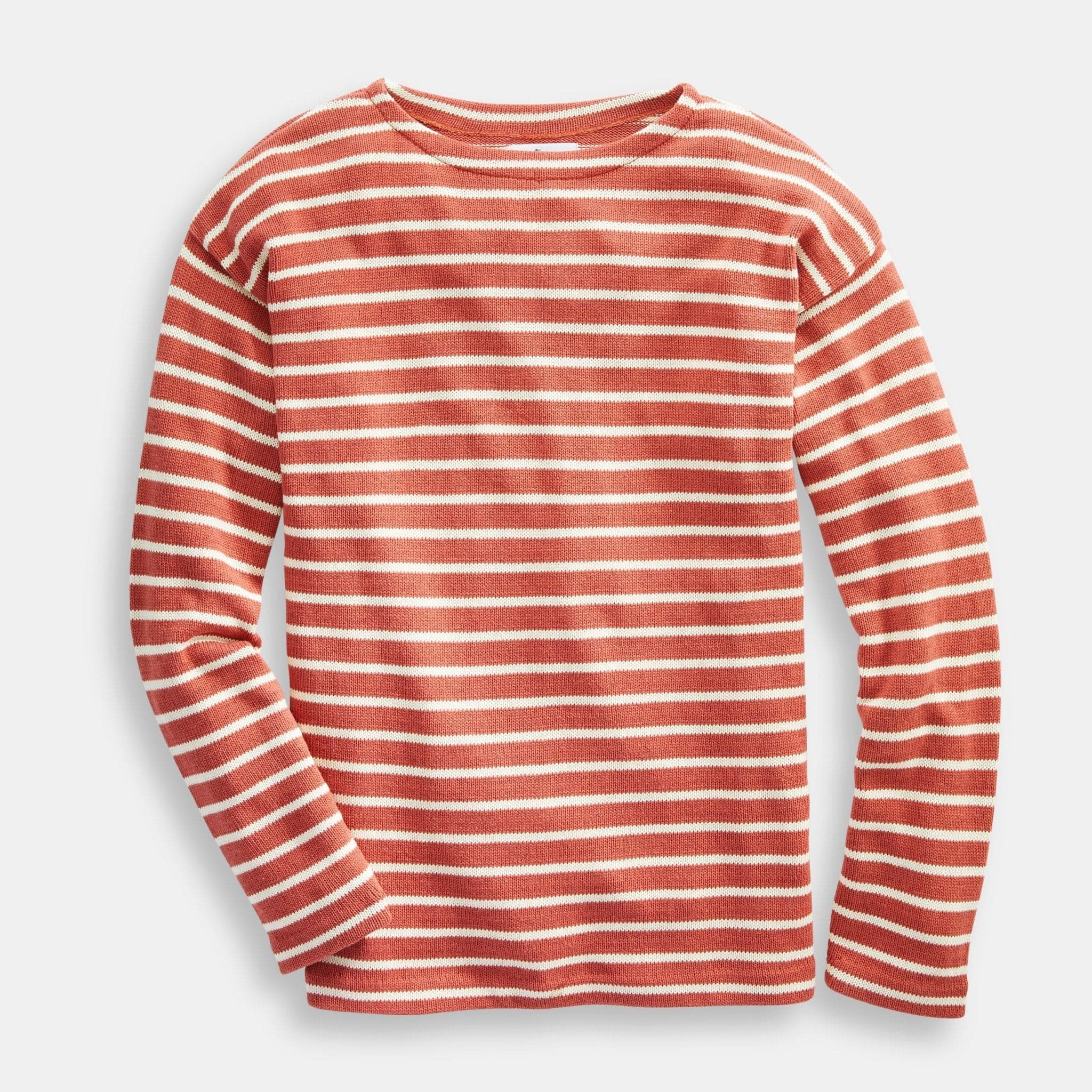 Whalerknits Shirts & Tops XS / Red & Natural / 100% Cotton Nantucket Classic Boatneck Sweater