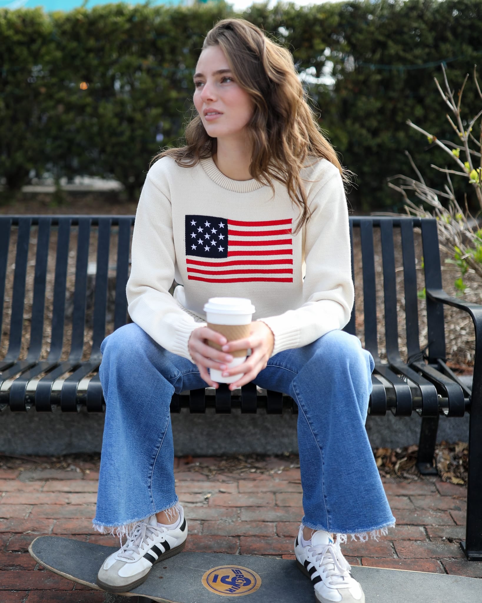 Whalerknits Sweaters Bristol - American Flag Crewneck - Made in USA