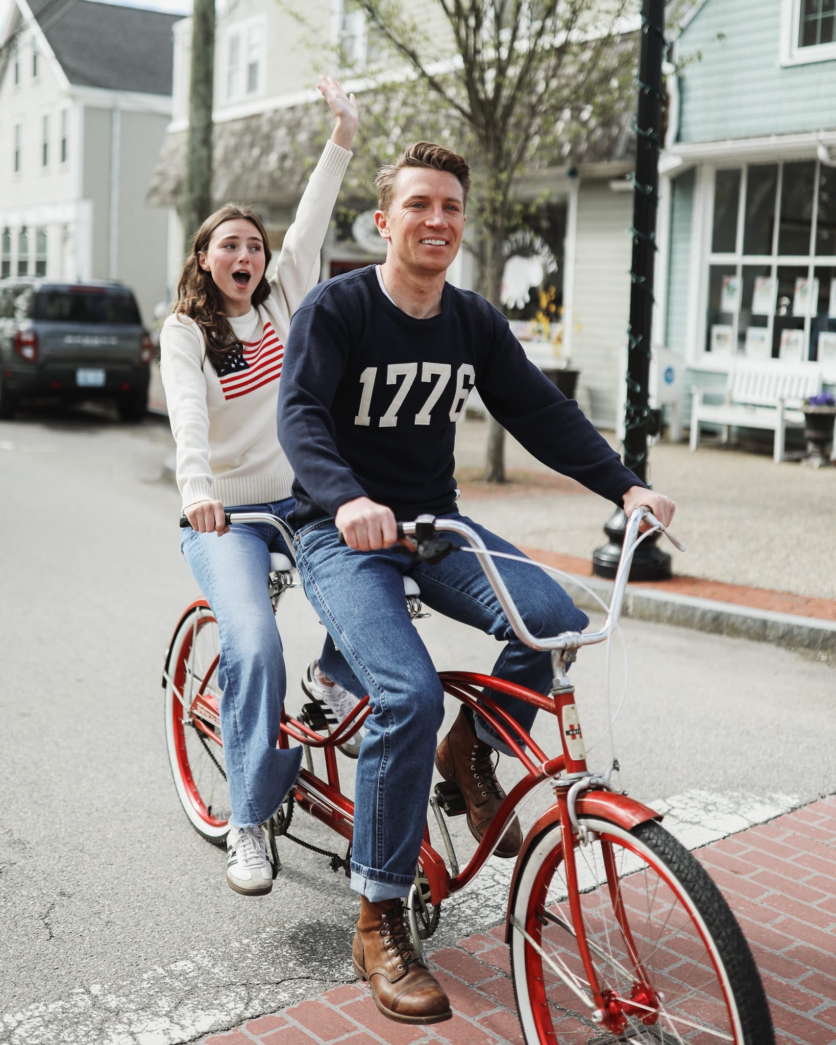 Whalerknits Sweaters Bristol - American Flag Crewneck - Made in USA