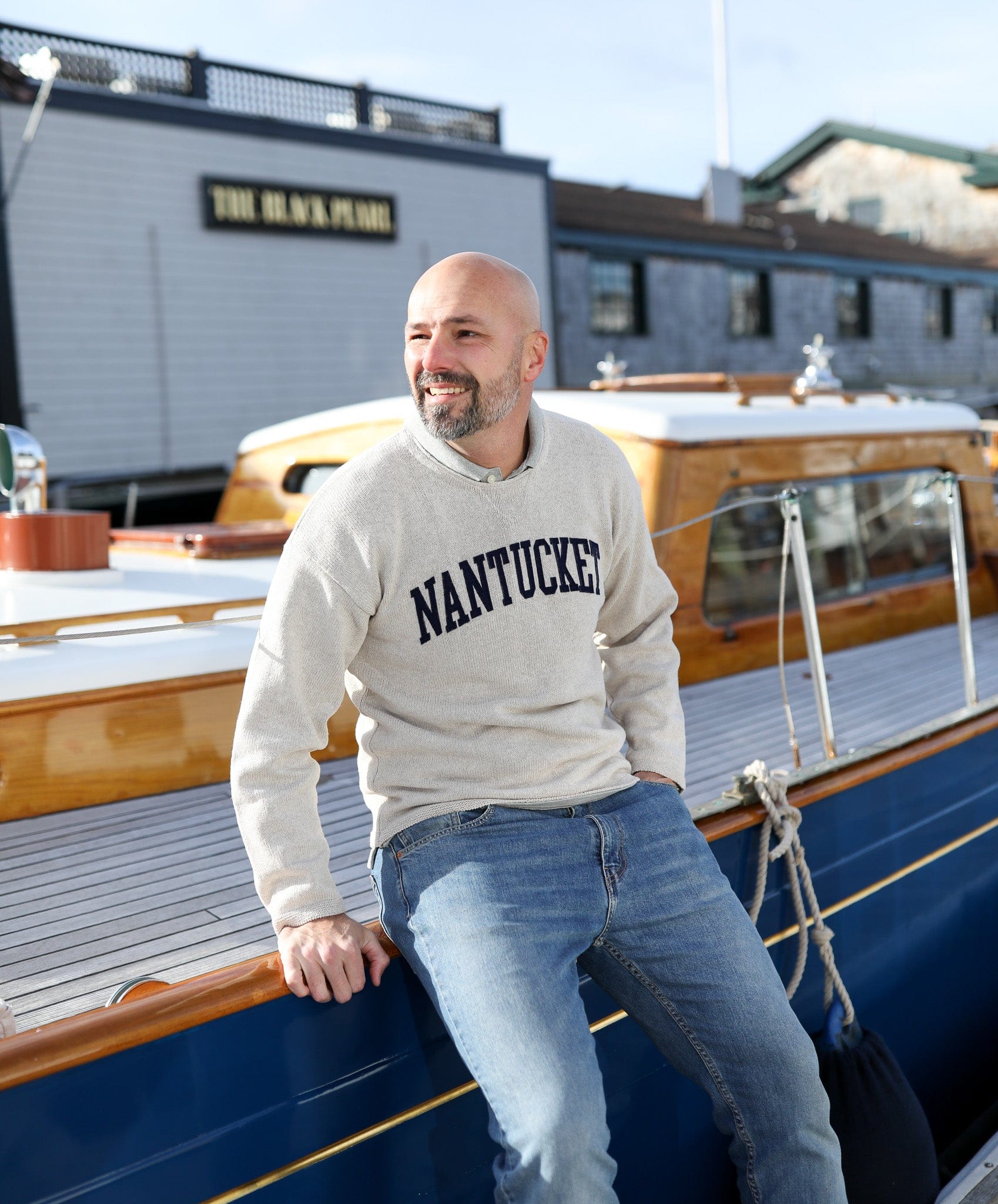 Whalerknits Sweaters Nantucket Hometown - Knit Sweatshirt Pullover