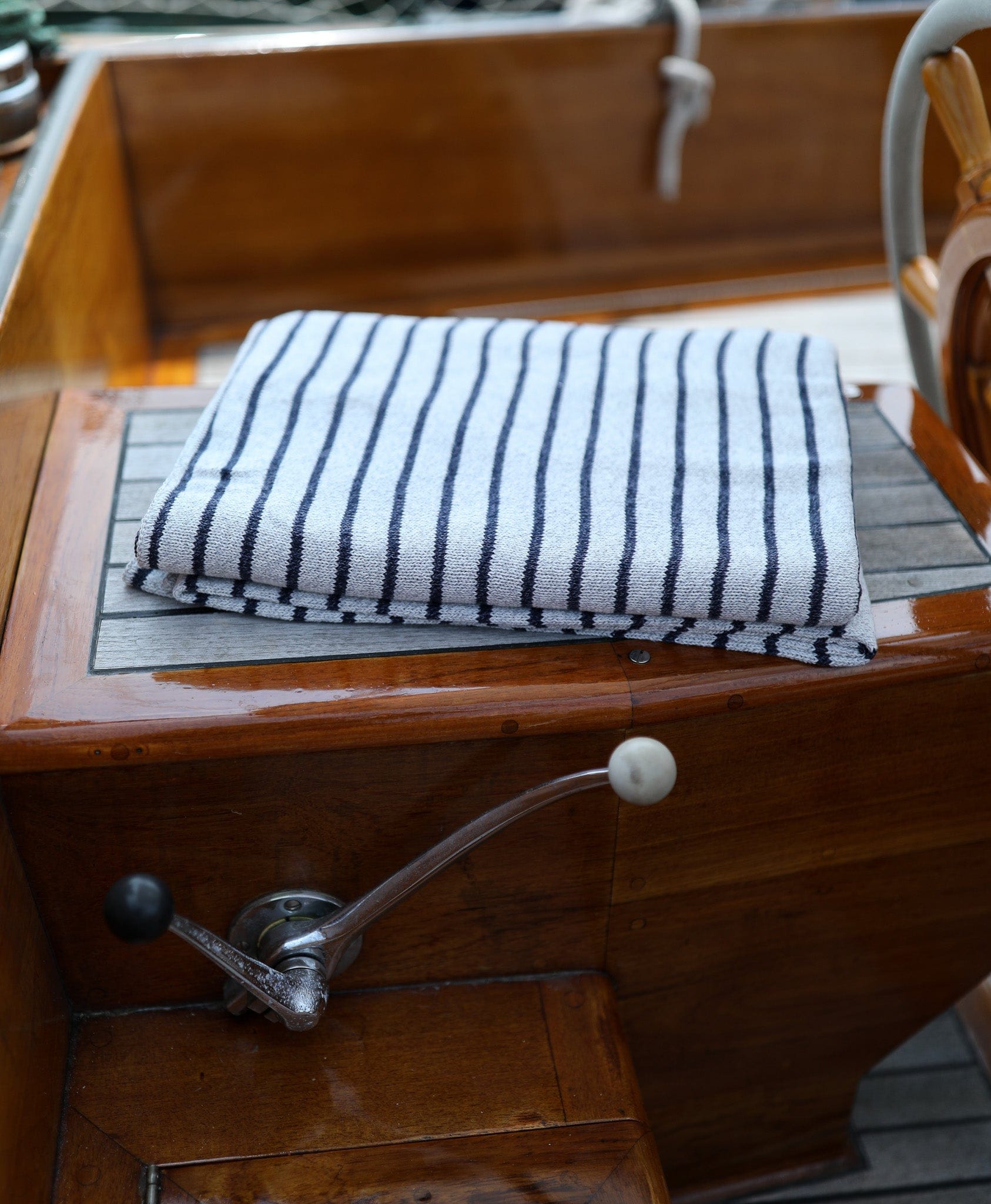 Mariner Stripe Throw 60x40 - Cotton | Whalerknits