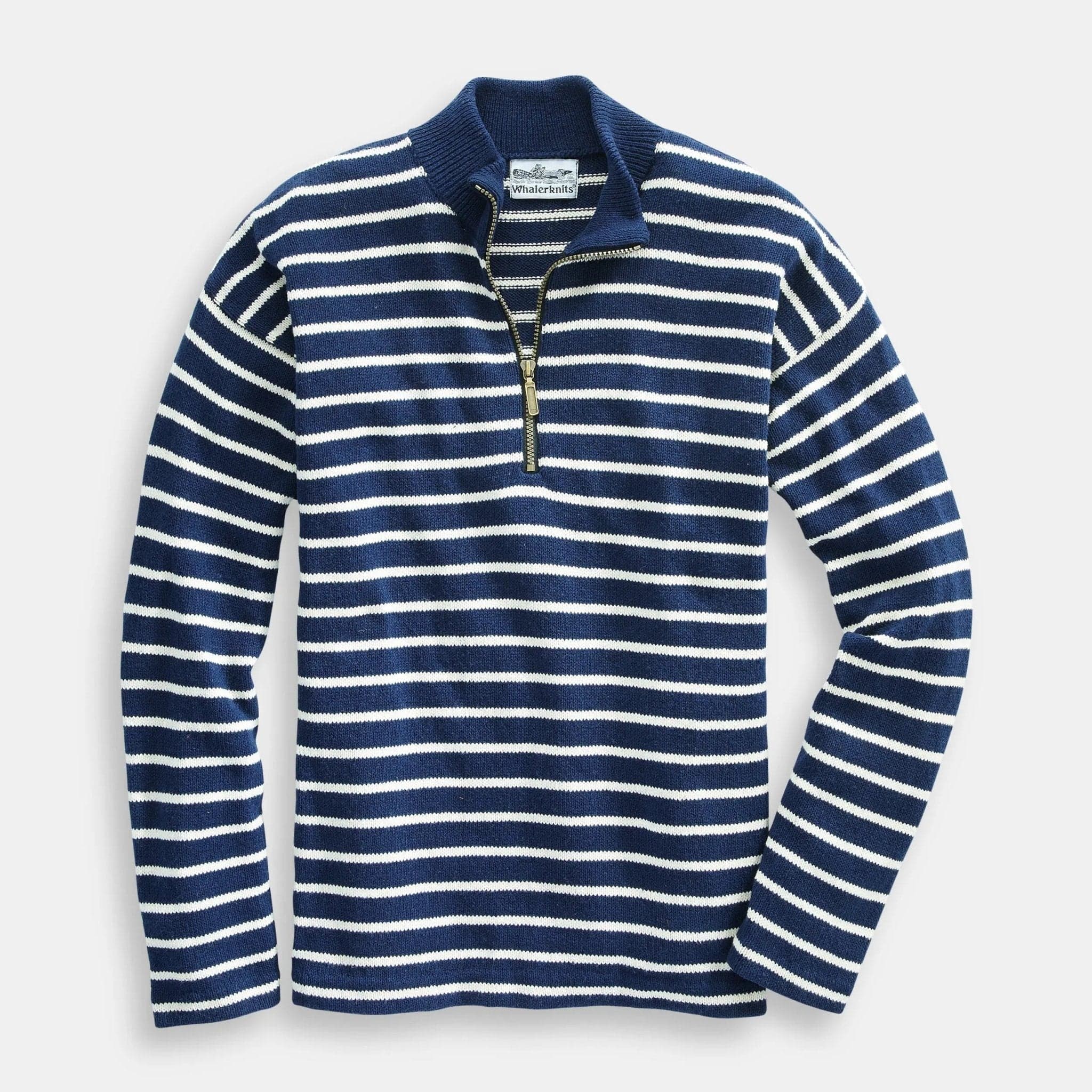 Whalerknits Shirts & Tops XS / Navy/ Natural Nantucket Classic 1/4 Zip Sweater