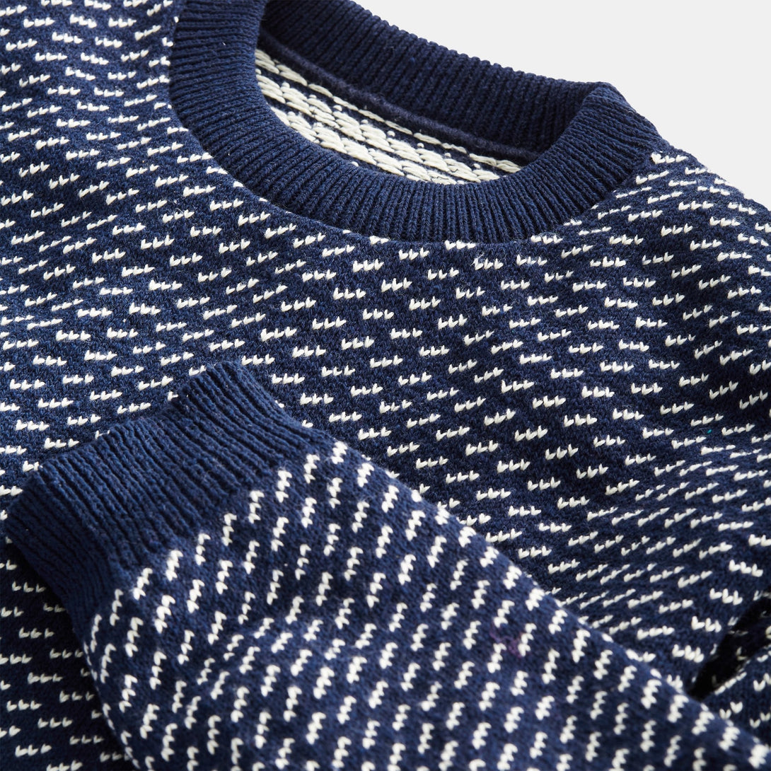 Birdseye Pattern Crewneck Pullover - Merrow Knits - USA made Knit Products