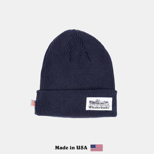 Docksider - 100% Cotton Beanie - Made in USA - Whalerknits - USA made Knit Products