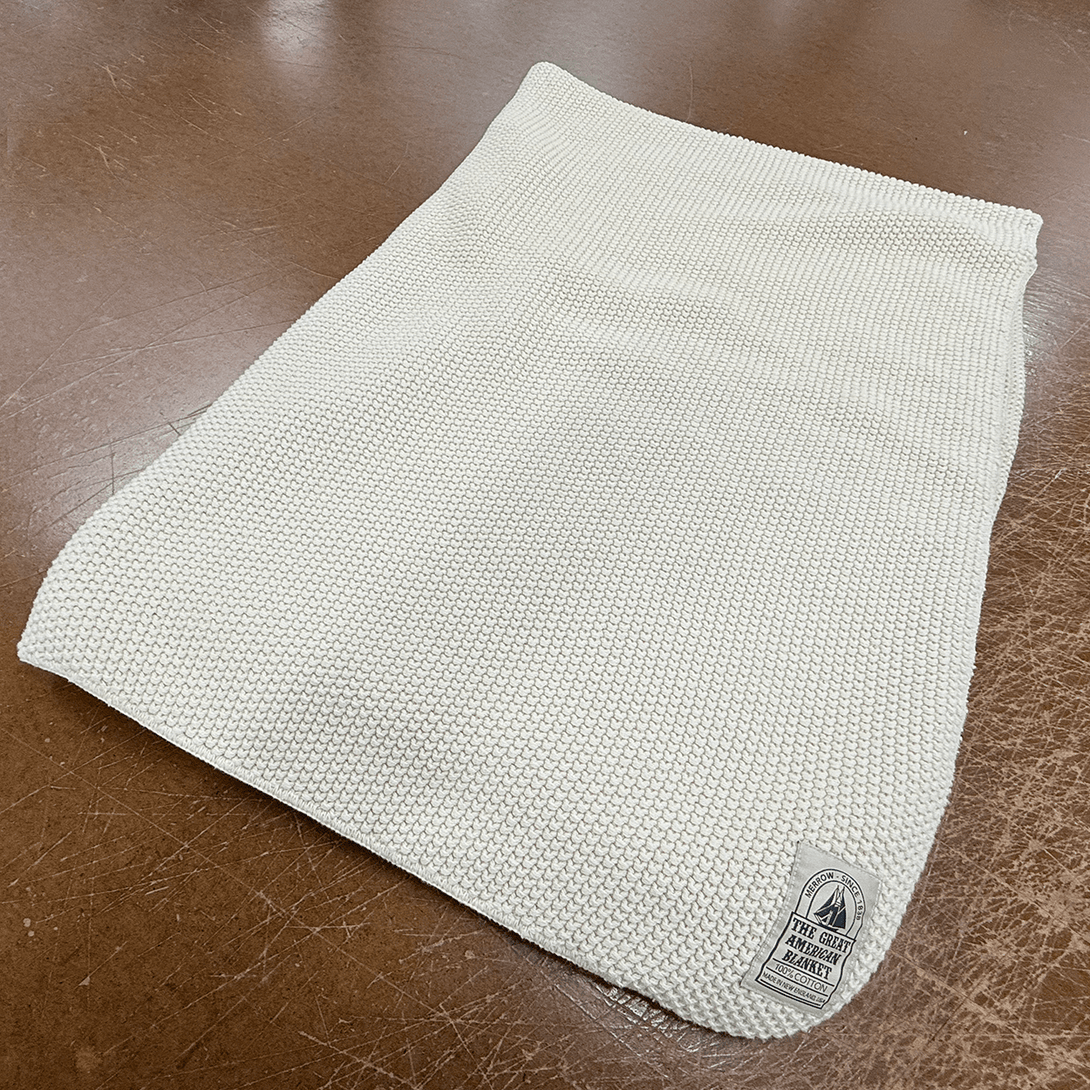 Great American Blanket - Seed Stitch - Throw - Whalerknits - USA made Knit Apparel & Homegoods