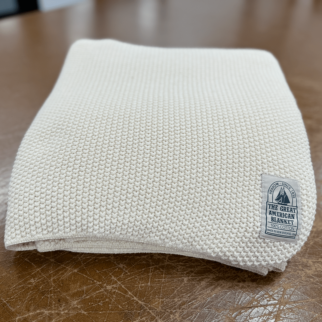 Great American Blanket - Seed Stitch - Throw - Whalerknits - USA made Knit Apparel & Homegoods