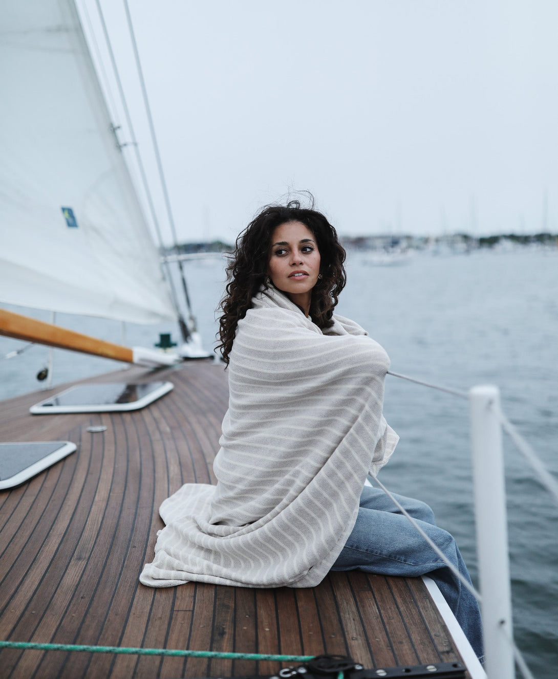 Mariner Striped Blanket - 60" x 80" - Whalerknits - New England Knitwear | American Made Knit Apparel & Blankets