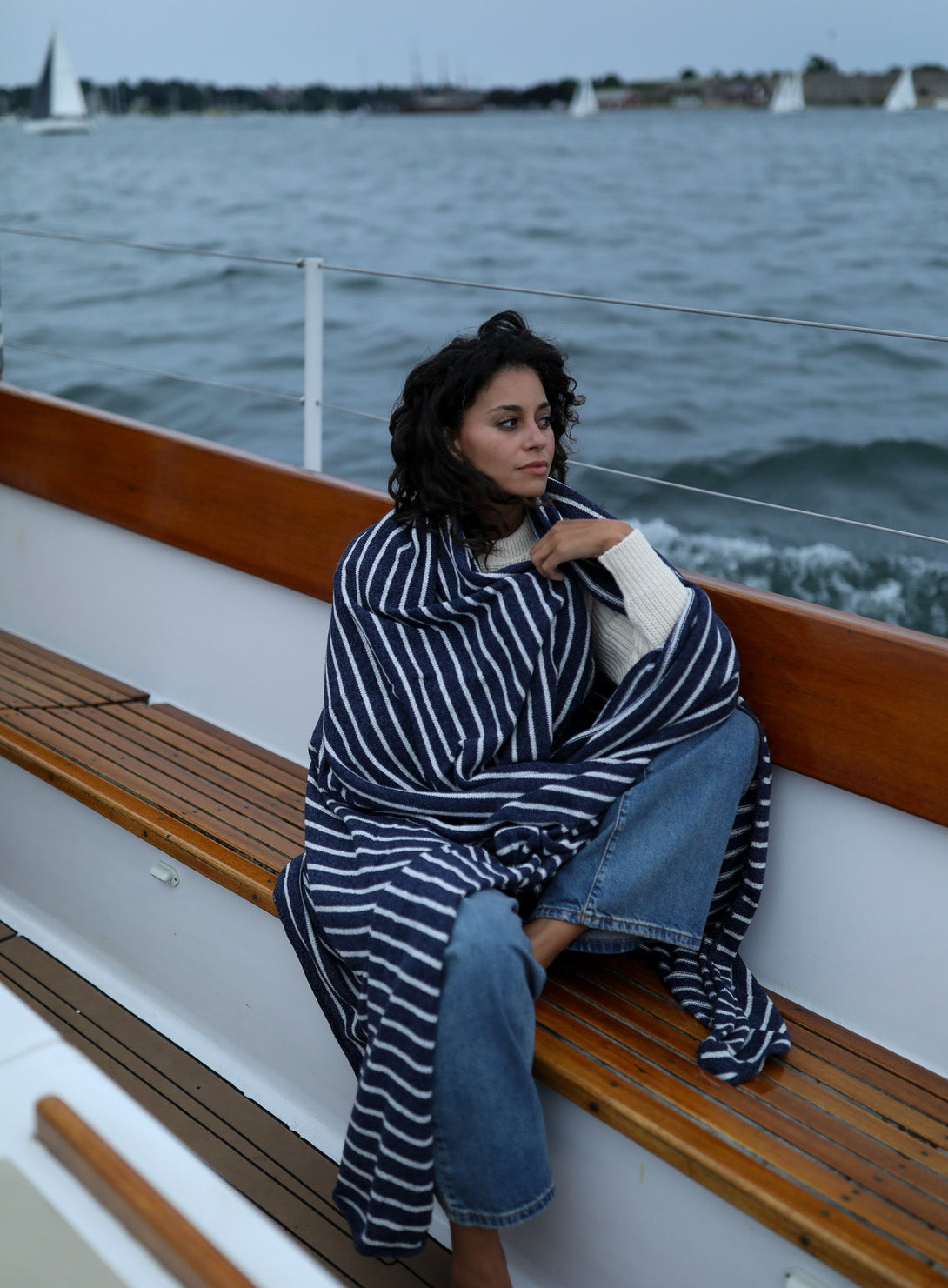 Mariner Striped Throw - 60" x 40" - Whalerknits - New England Knitwear | American Made Knit Apparel & Blankets