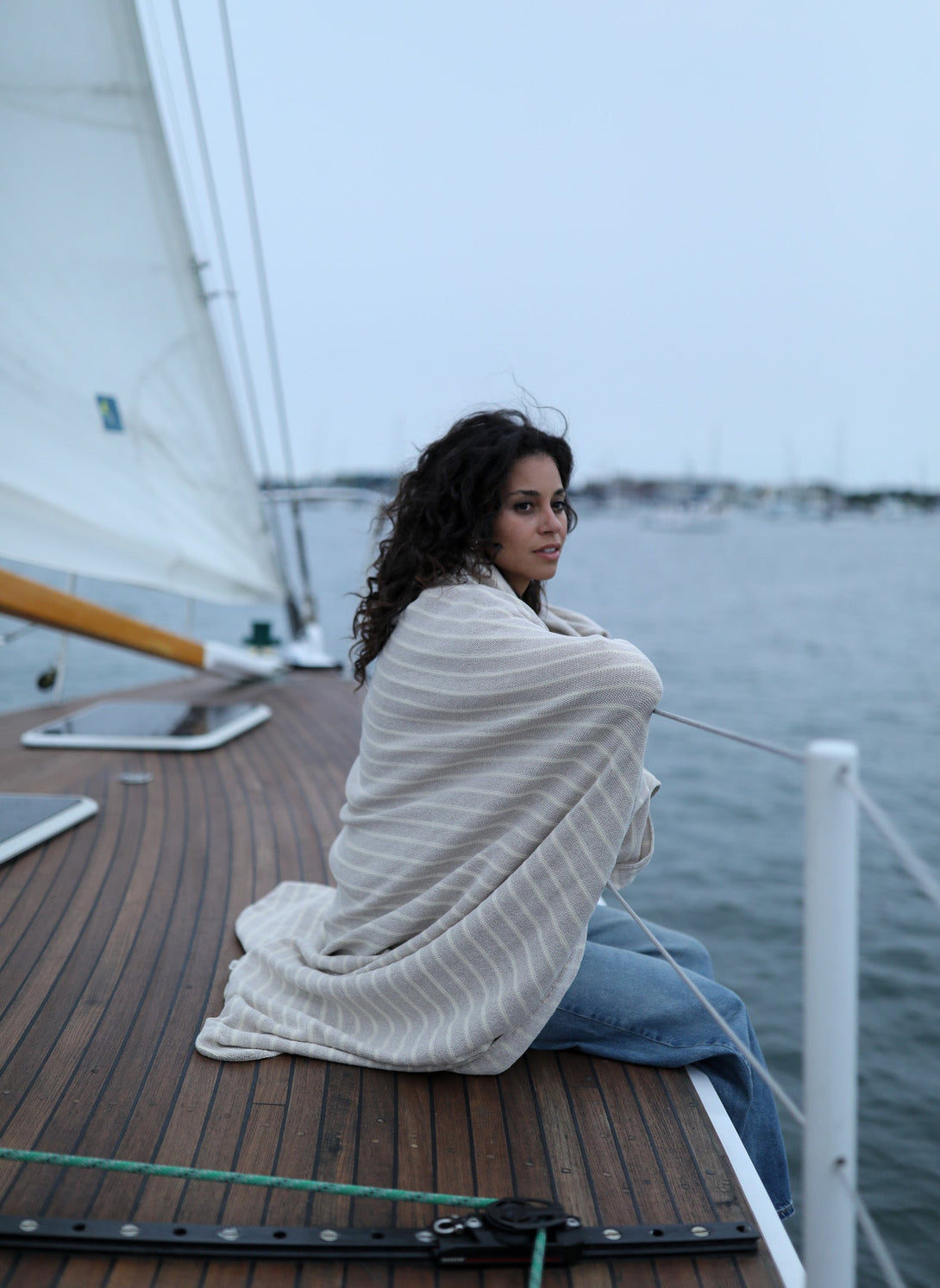 Mariner Striped Throw - 60" x 40" - Whalerknits - New England Knitwear | American Made Knit Apparel & Blankets
