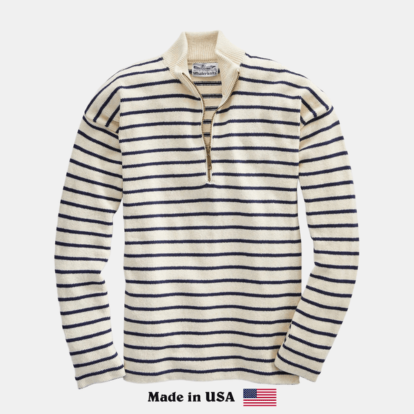 Nantucket Classic 1/4 Zip Sweater - Whalerknits - USA made Knit Products