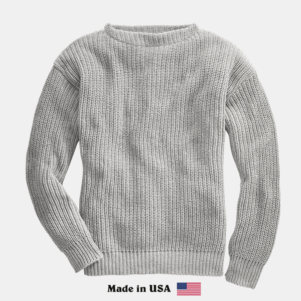 Newport Shaker Boatneck Sweater - Whalerknits - USA made Knit Products