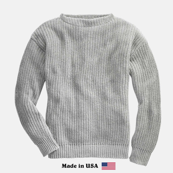 Newport Shaker Boatneck Sweater - Whalerknits - New England Knitwear | American Made Knit Apparel & Blankets