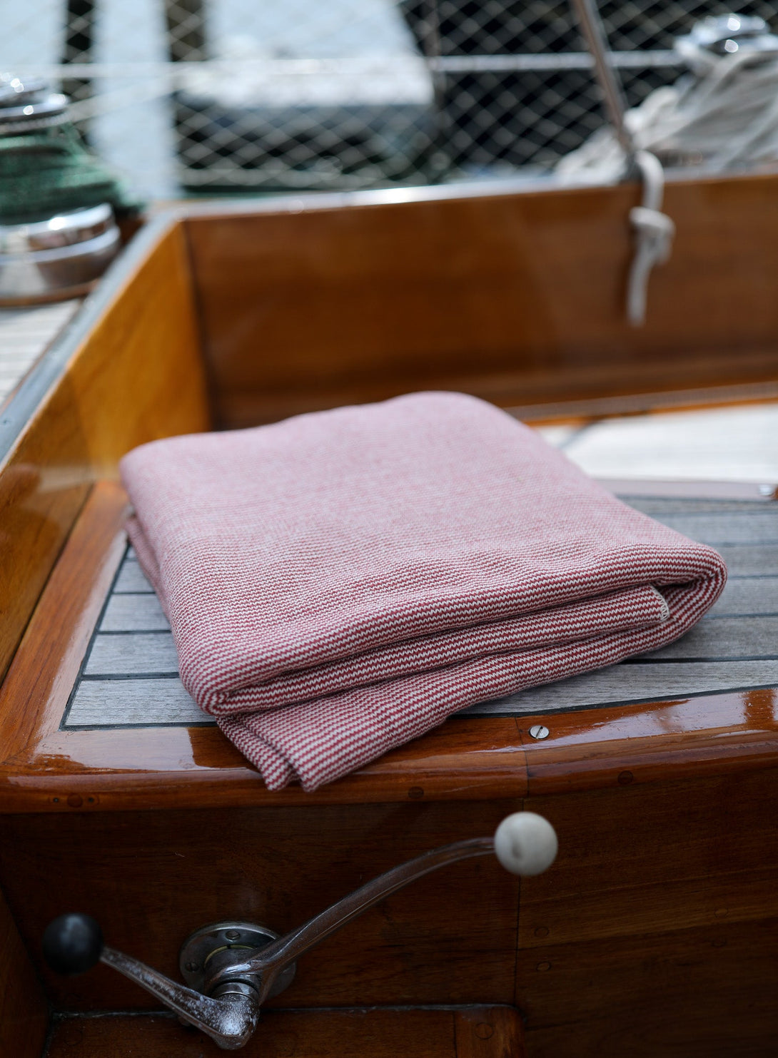 Pilgrim Pinstripe Blanket - 60" x 80" - Whalerknits - New England Knitwear | American Made Knit Apparel & Blankets