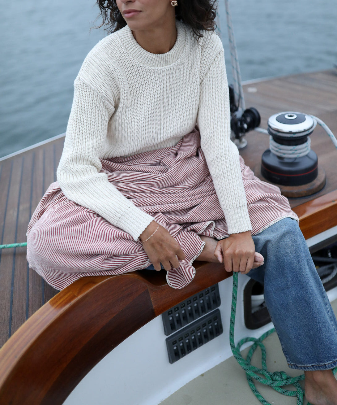 Pilgrim Pinstripe Blanket - 60" x 80" - Whalerknits - New England Knitwear | American Made Knit Apparel & Blankets