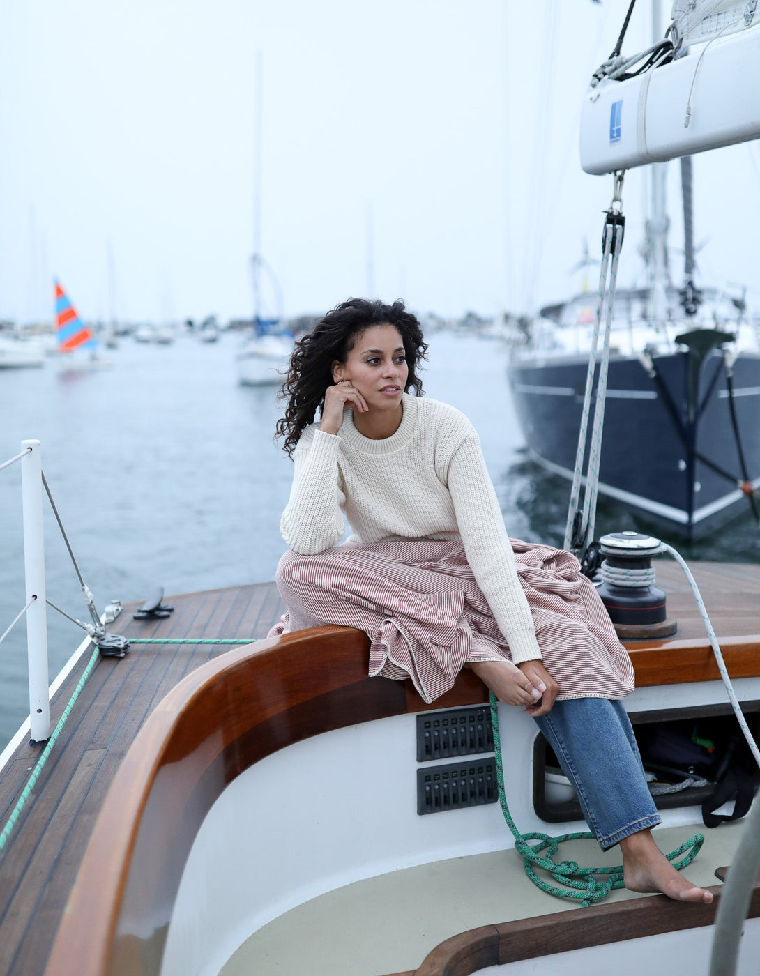 Pilgrim Pinstripe Blanket - 60" x 80" - Whalerknits - New England Knitwear | American Made Knit Apparel & Blankets