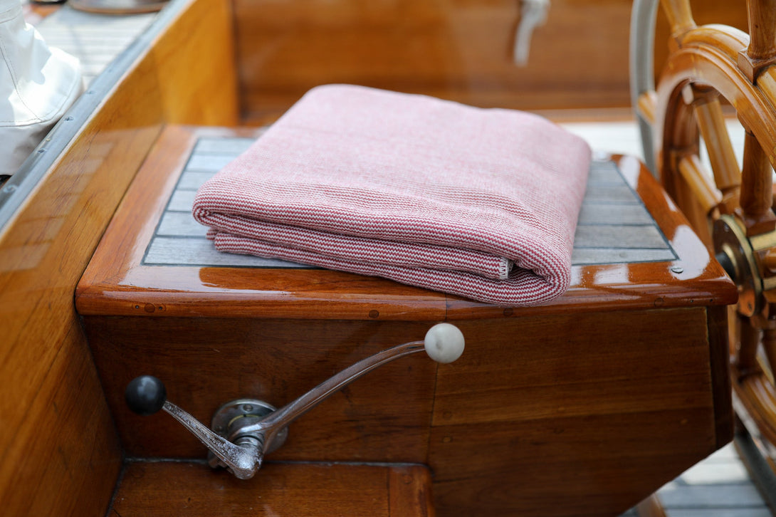 Pilgrim Pinstripe Throw - 60" x 40" - Whalerknits - New England Knitwear | American Made Knit Apparel & Blankets