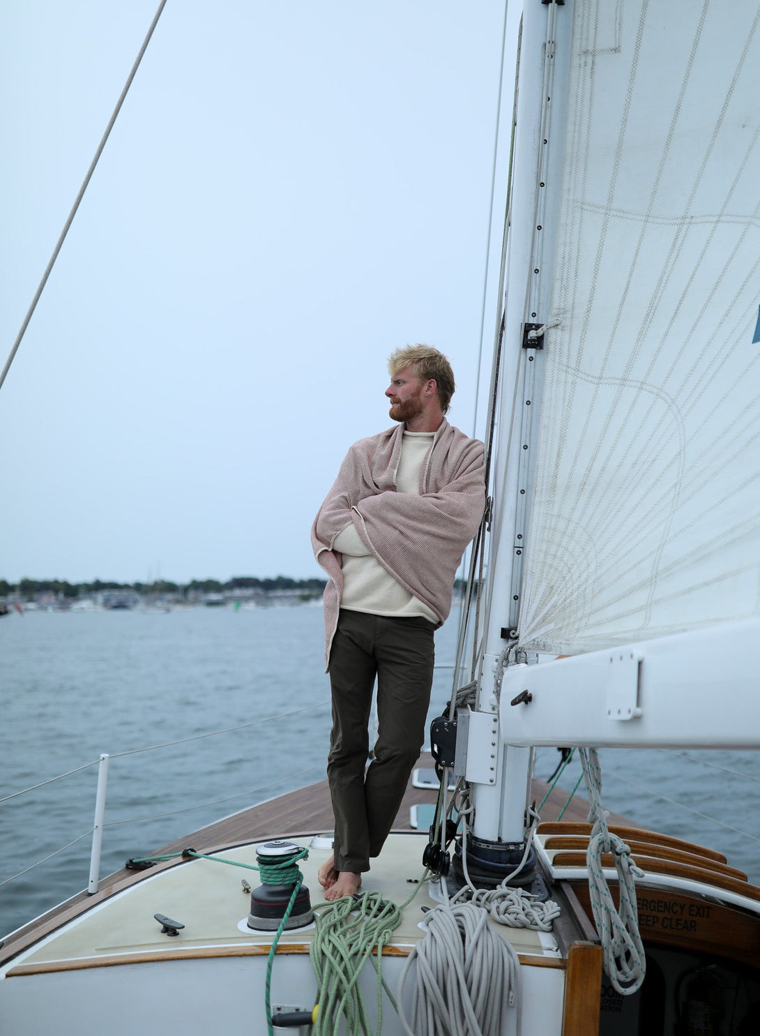 Pilgrim Pinstripe Throw - 60" x 40" - Whalerknits - New England Knitwear | American Made Knit Apparel & Blankets
