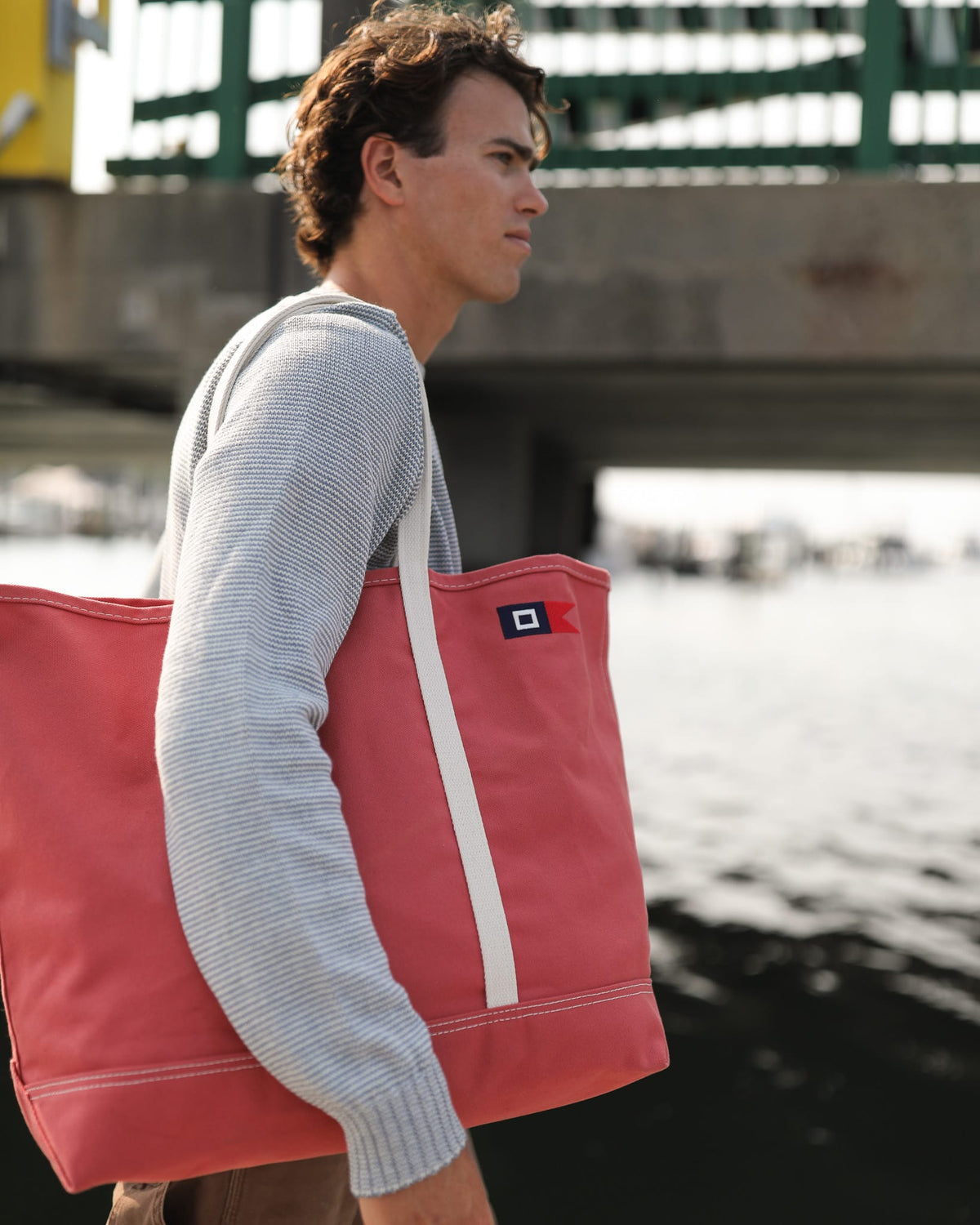 Steele Canvas Tote Bags Nantucket Red Whalerknits × Steele Canvas Signal Medium Tote