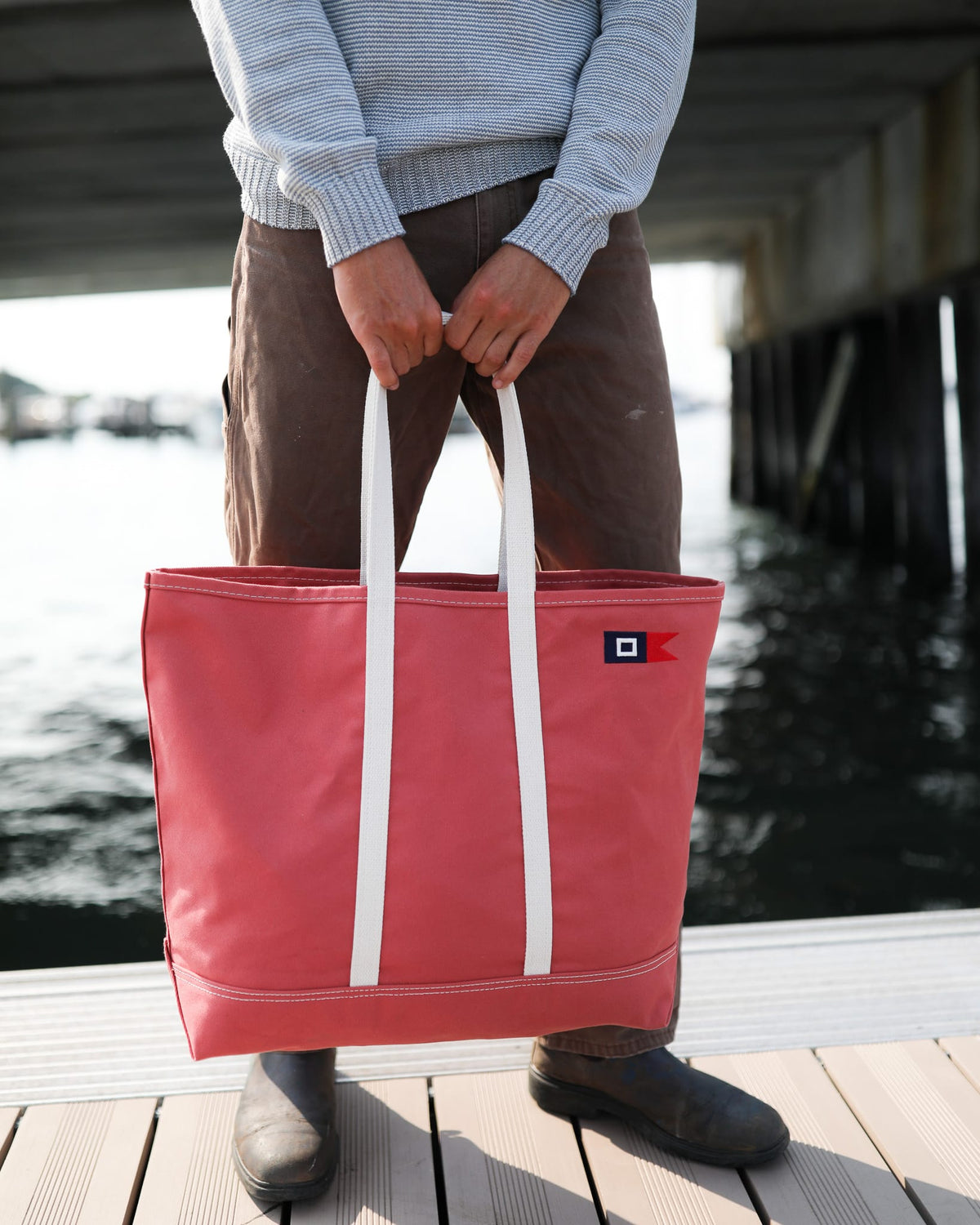 Steele Canvas Tote Bags Nantucket Red Whalerknits × Steele Canvas Signal Medium Tote