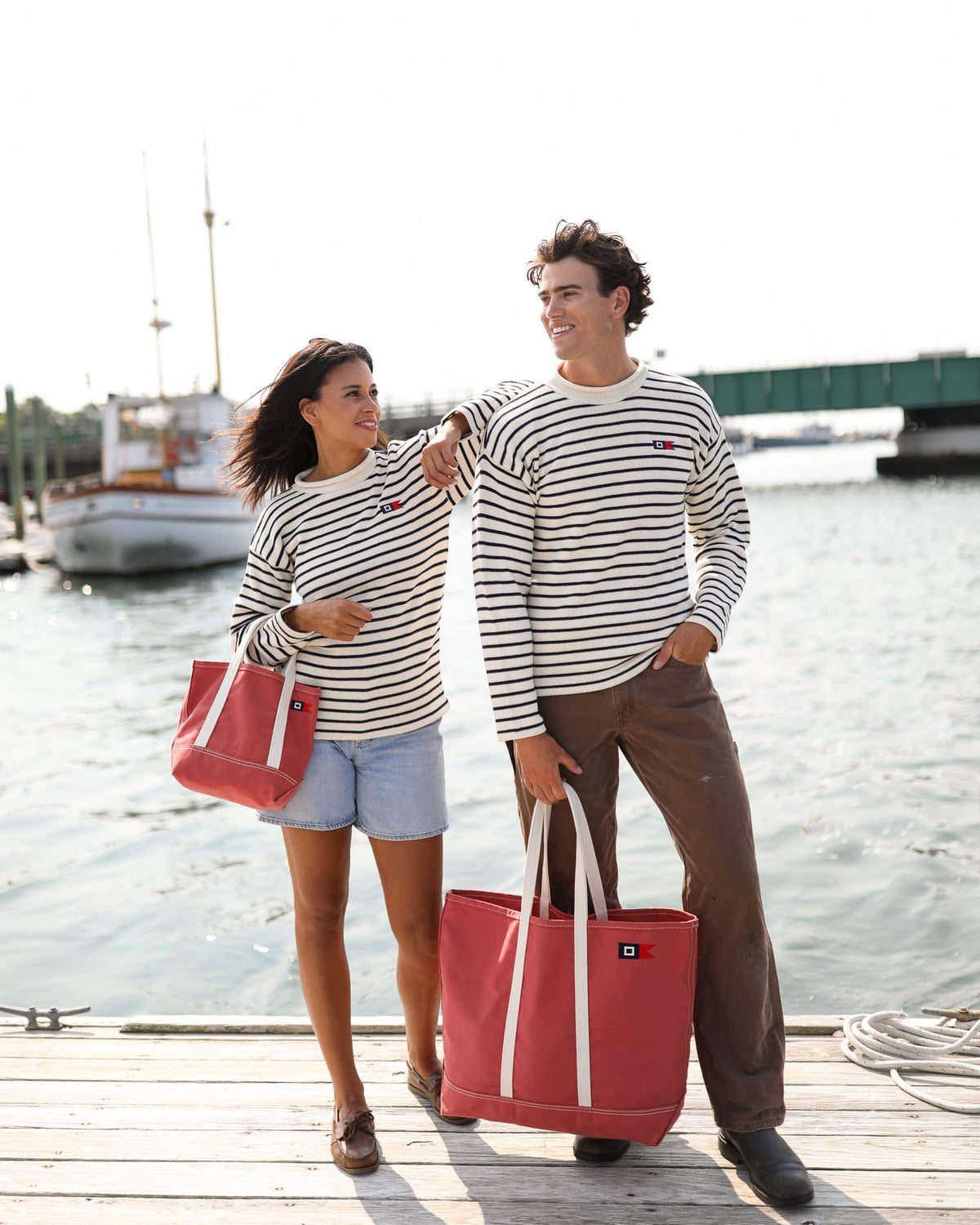 Steele Canvas Tote Bags Nantucket Red Whalerknits × Steele Canvas Signal Medium Tote