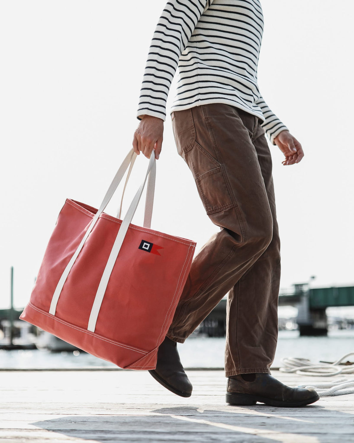 Steele Canvas Tote Bags Nantucket Red Whalerknits × Steele Canvas Signal Medium Tote