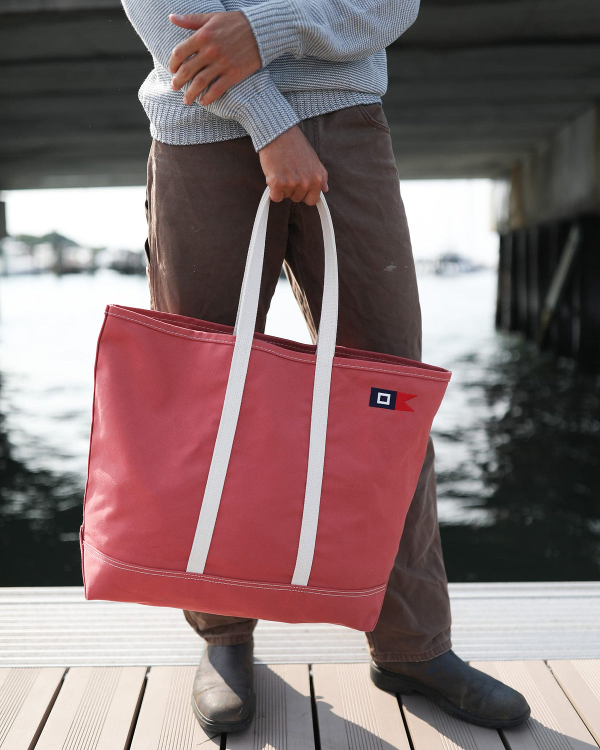 Steele Canvas Tote Bags Nantucket Red Whalerknits × Steele Canvas Signal Medium Tote