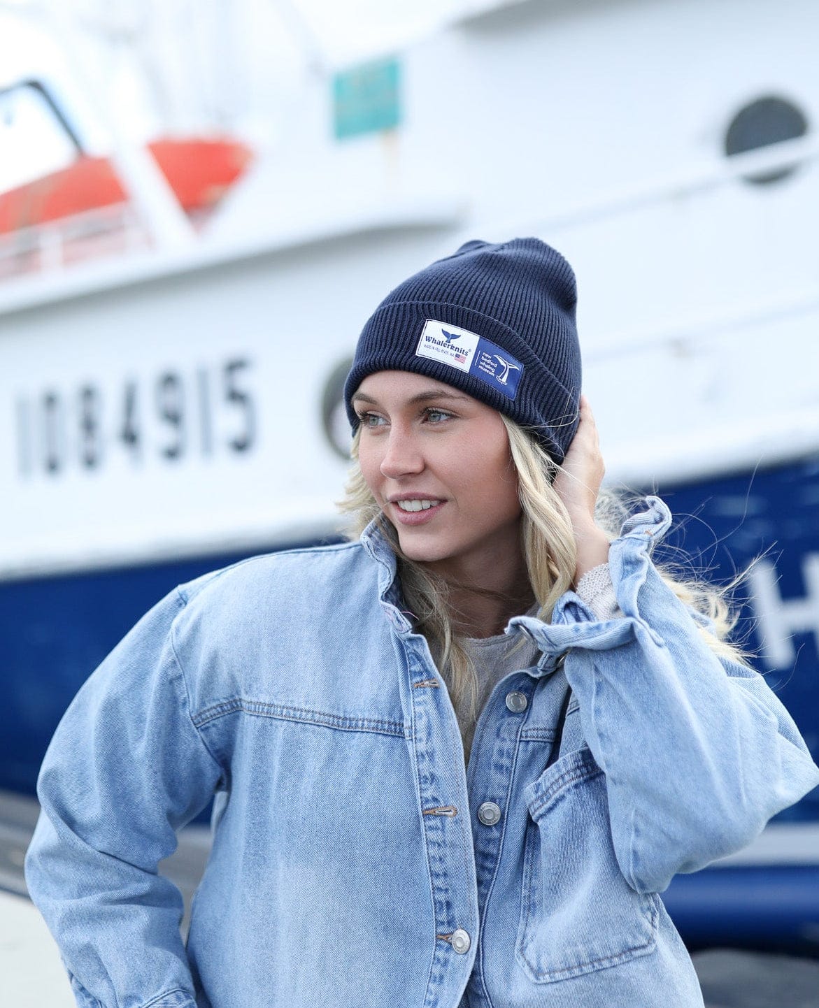Whalerknits Beanies One Size / Navy New Bedford Whaling Museum Ltd. Collection Docksider Beanie