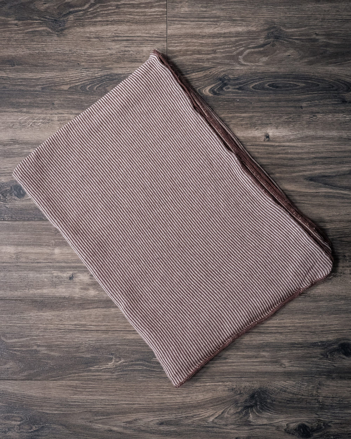 Whalerknits Blankets Linen / Chocolate Pilgrim Pinstripe Blanket - 60" x 80"