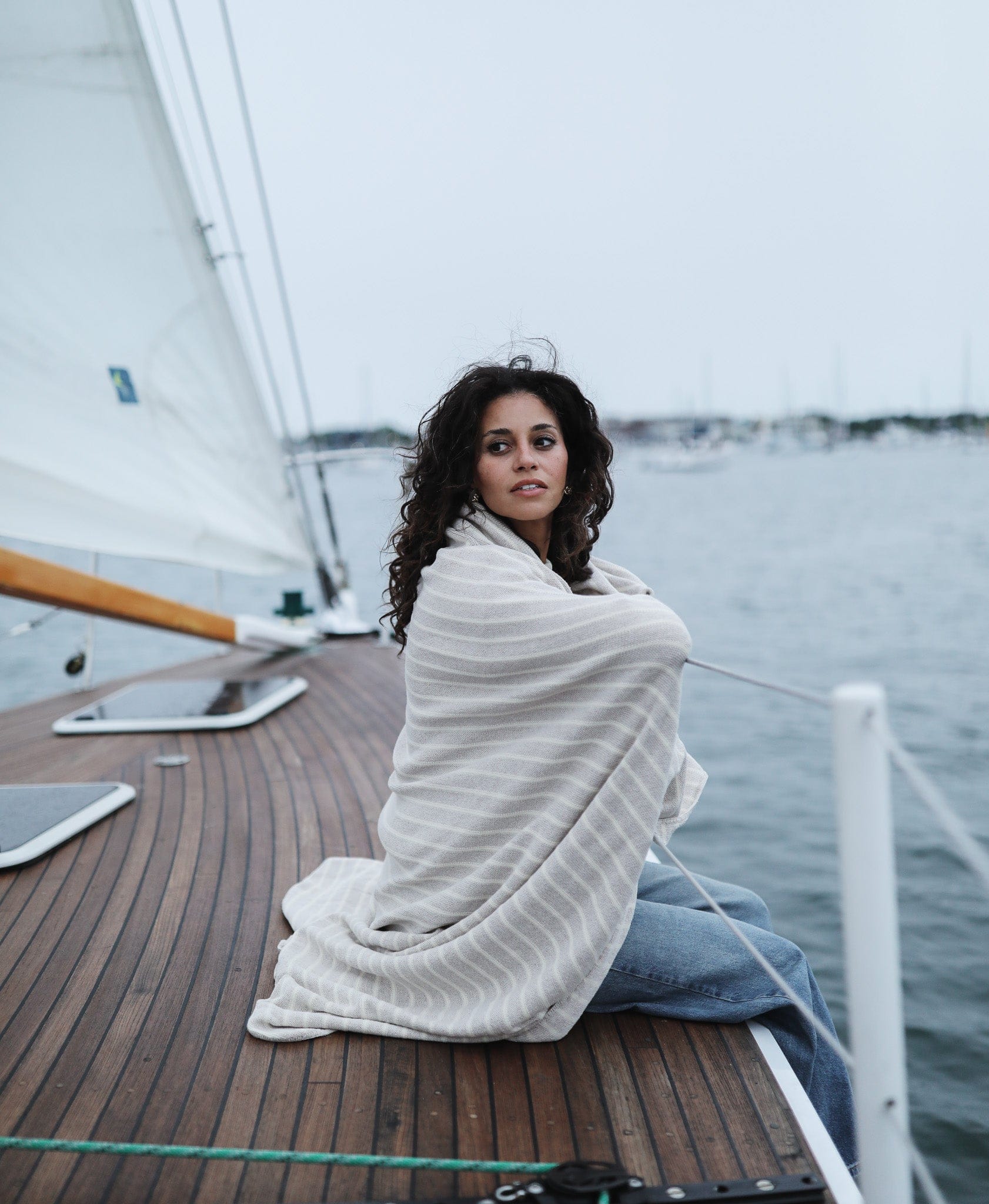 Mariner Stripe Blanket 60x80 - Cotton | Whalerknits