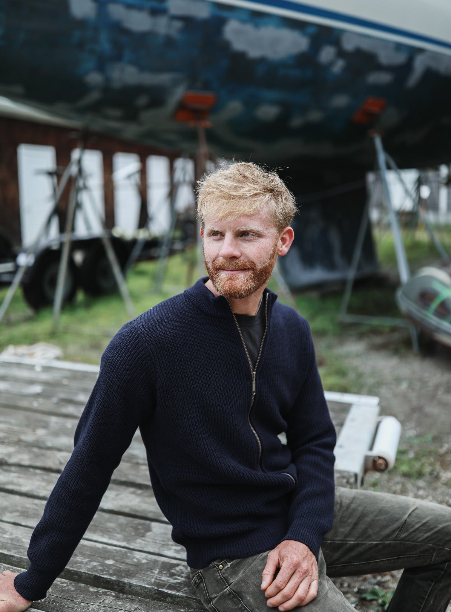 トップス RIGID SEA  COTTON Cardigan - RAW Cuttyhunk Full-Zip Cardigan - Cotton | Whalerknits