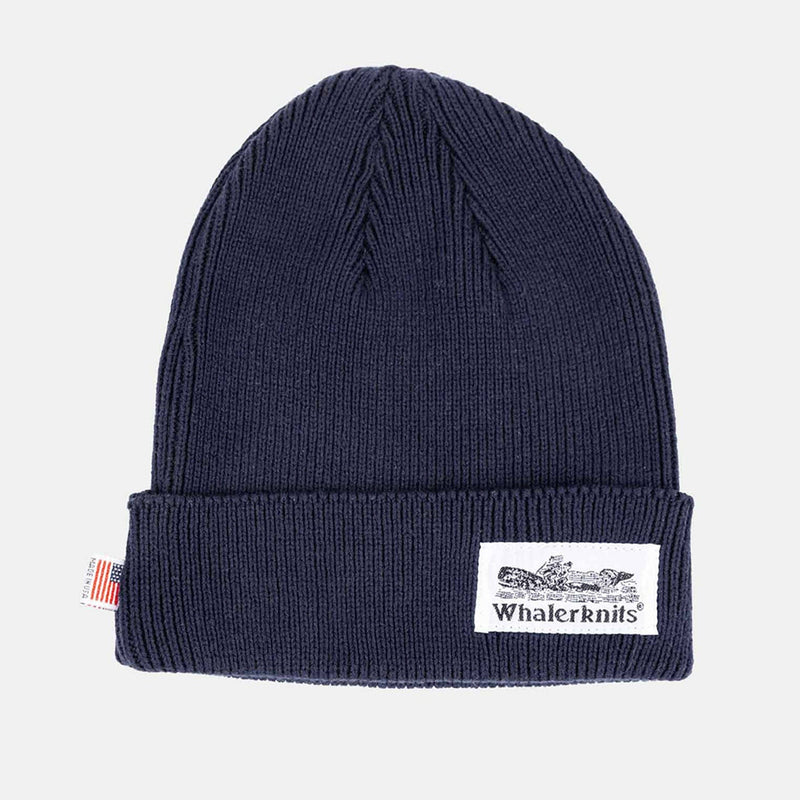 Whalerknits Hats One Size / Navy Docksider - 100% Cotton Beanie - Made in USA #Color_Navy