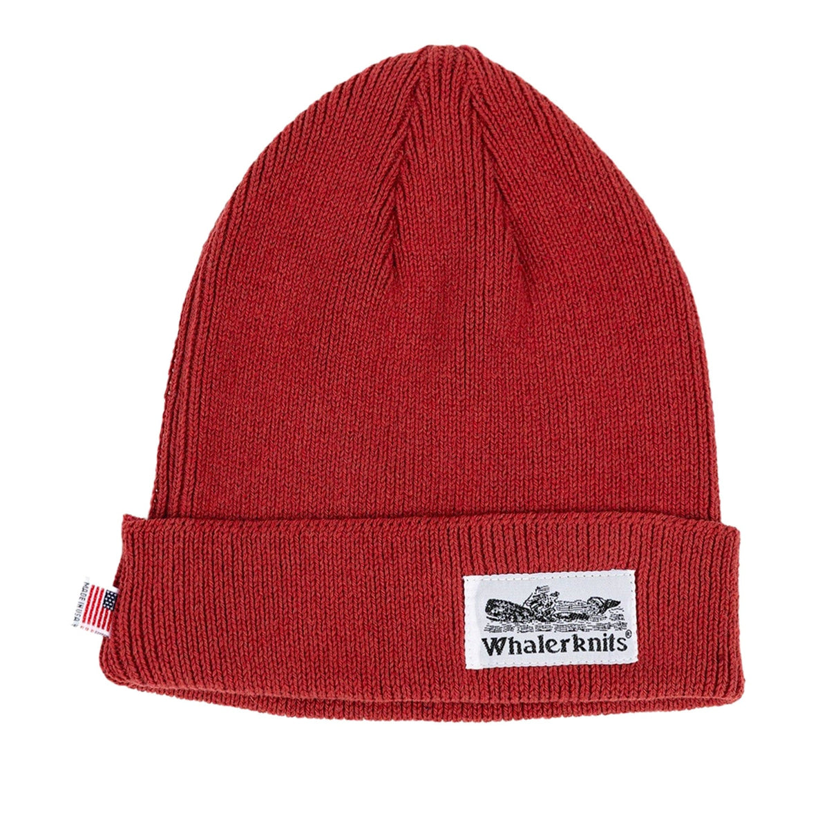 Whalerknits Hats One Size / Red Docksider - 100% Cotton Beanie - Made in USA #Color_Red
