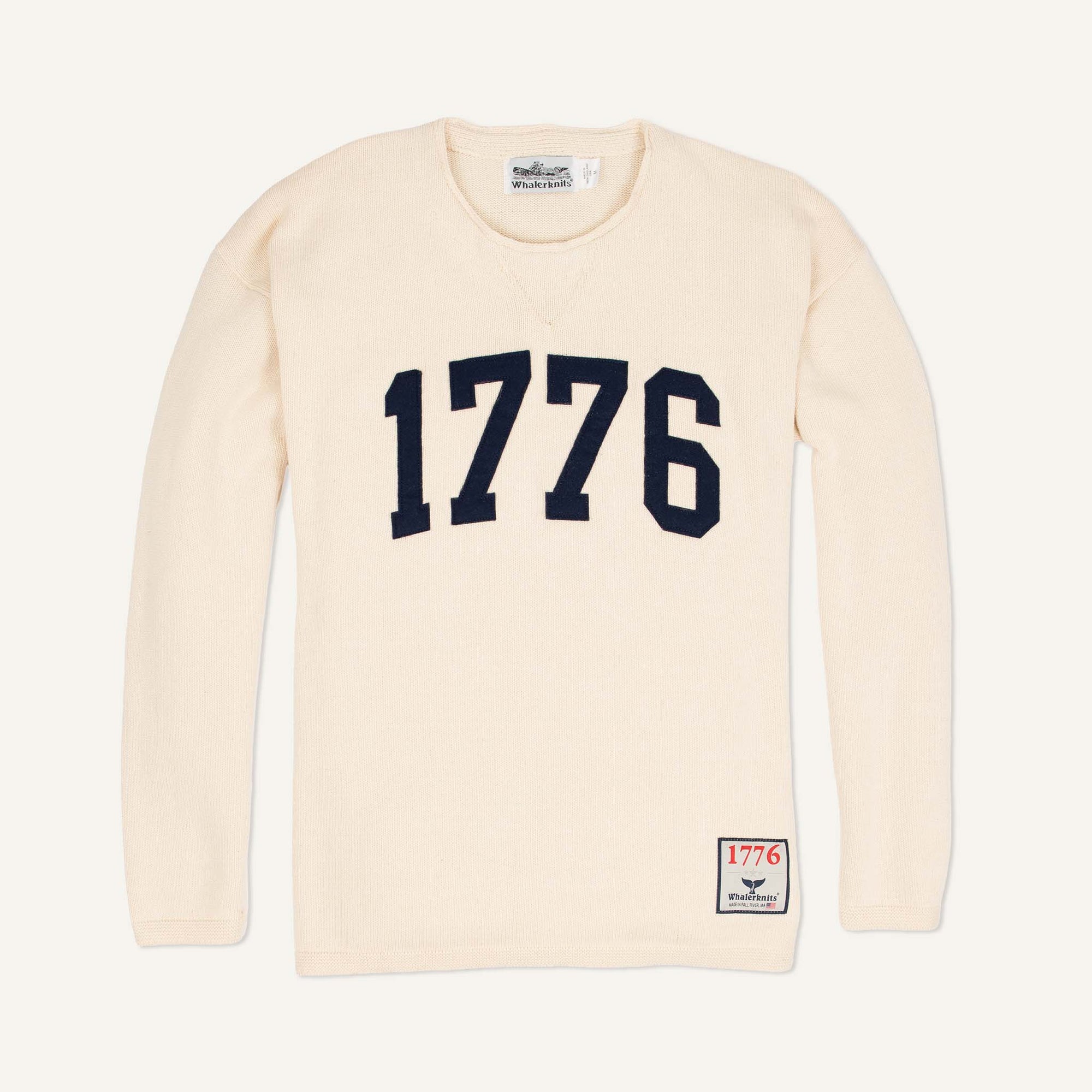 Whalerknits - New England Knitwear | American Made Knit Apparel & Blankets Sweaters 1776 HOMETOWN Sweater - Limited Collection #Color_Natural