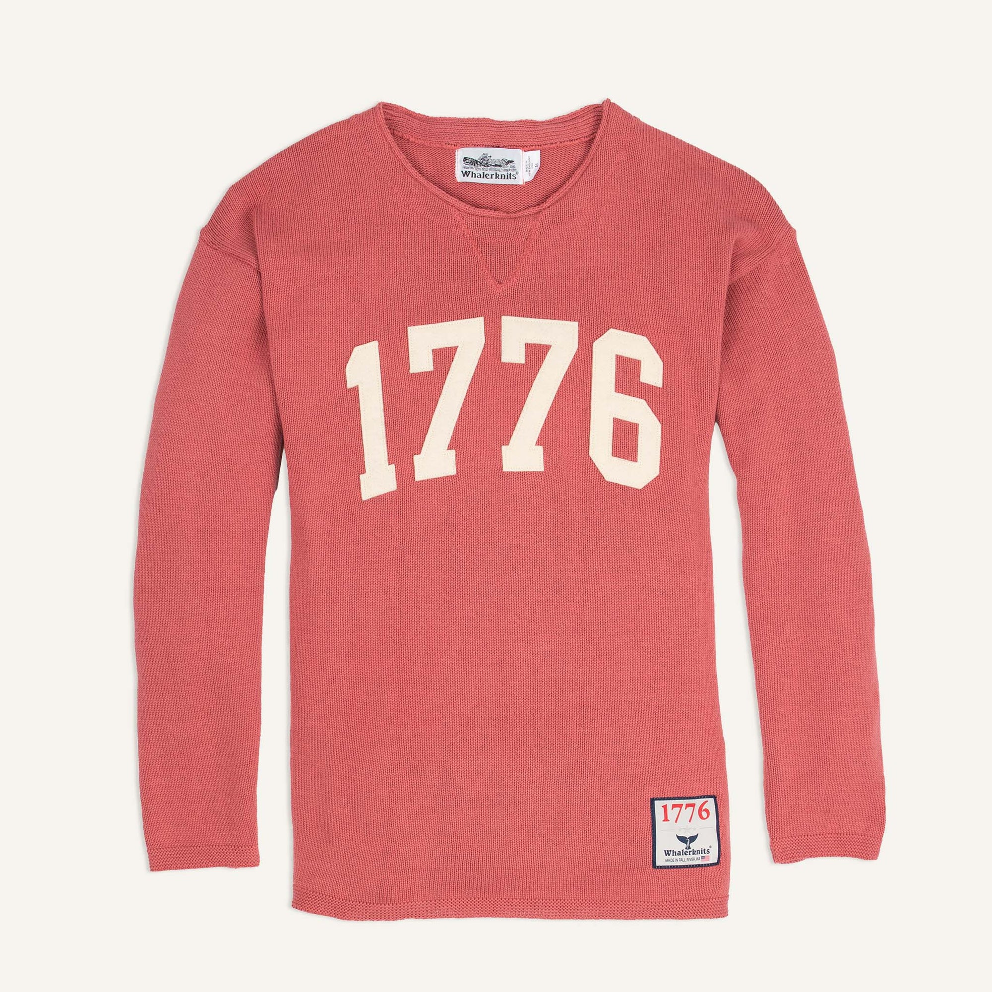 Whalerknits - New England Knitwear | American Made Knit Apparel & Blankets Sweaters 1776 HOMETOWN Sweater - Limited Collection #Color_Nantucket Red