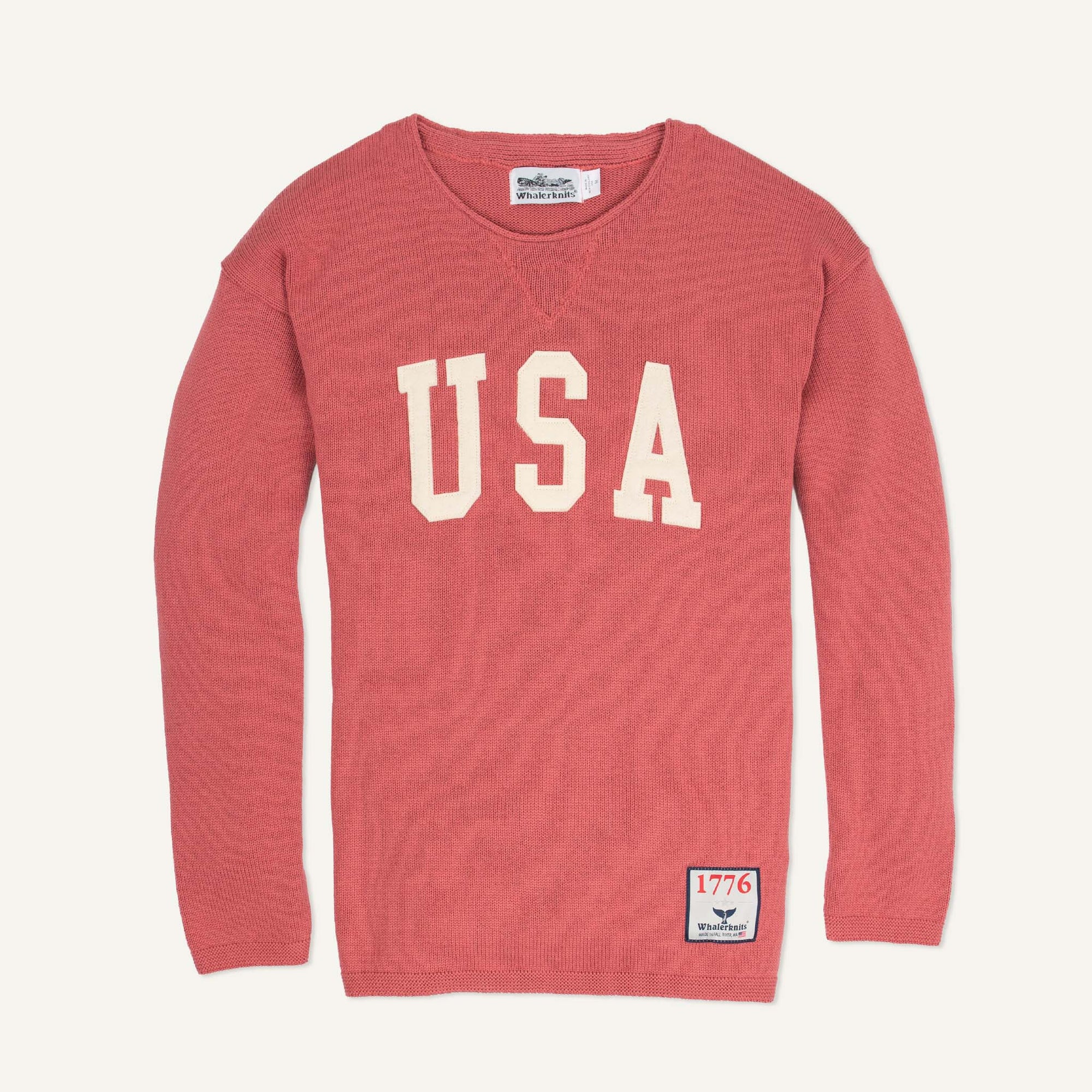 Whalerknits - New England Knitwear | American Made Knit Apparel & Blankets Sweaters Nantucket Red / 2XL USA HOMETOWN Sweater - Limited Collection #Color_Nantucket Red