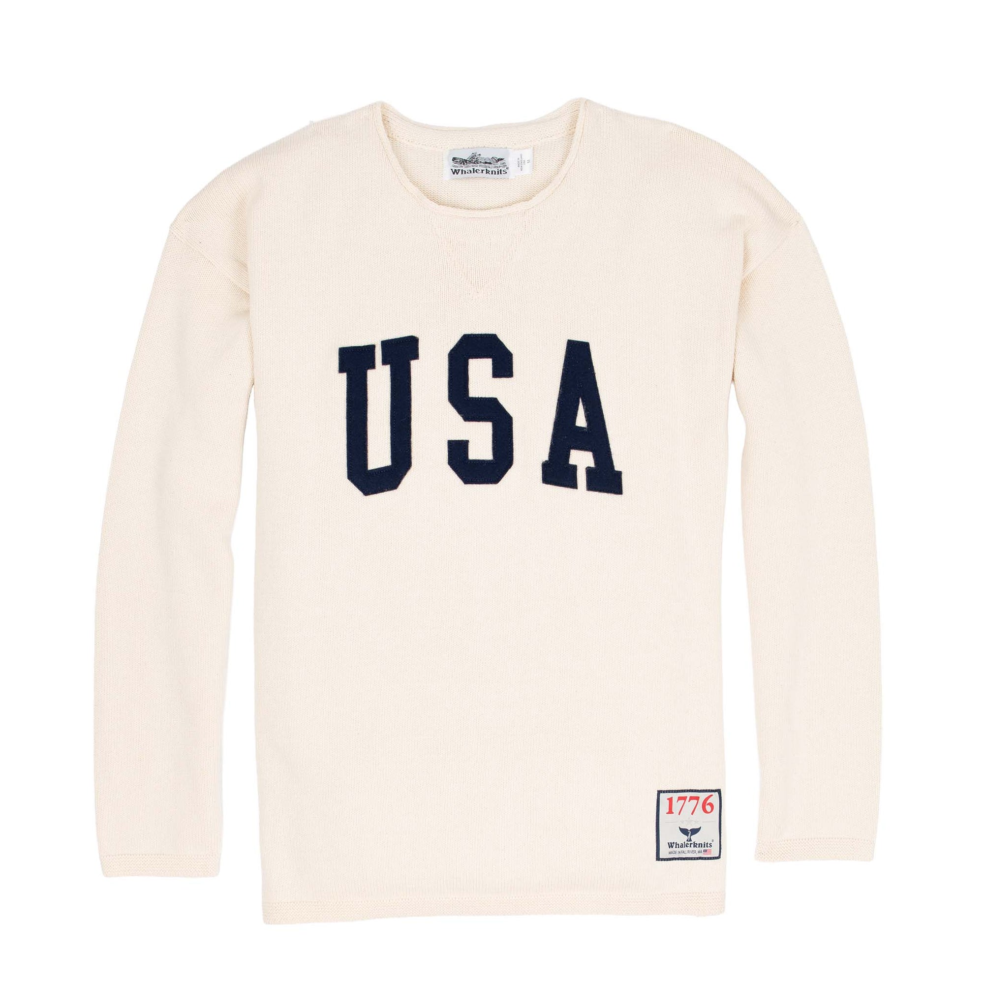 Whalerknits - New England Knitwear | American Made Knit Apparel & Blankets Sweaters Natural / 2XL USA HOMETOWN Sweater - Limited Collection #Color_Natural