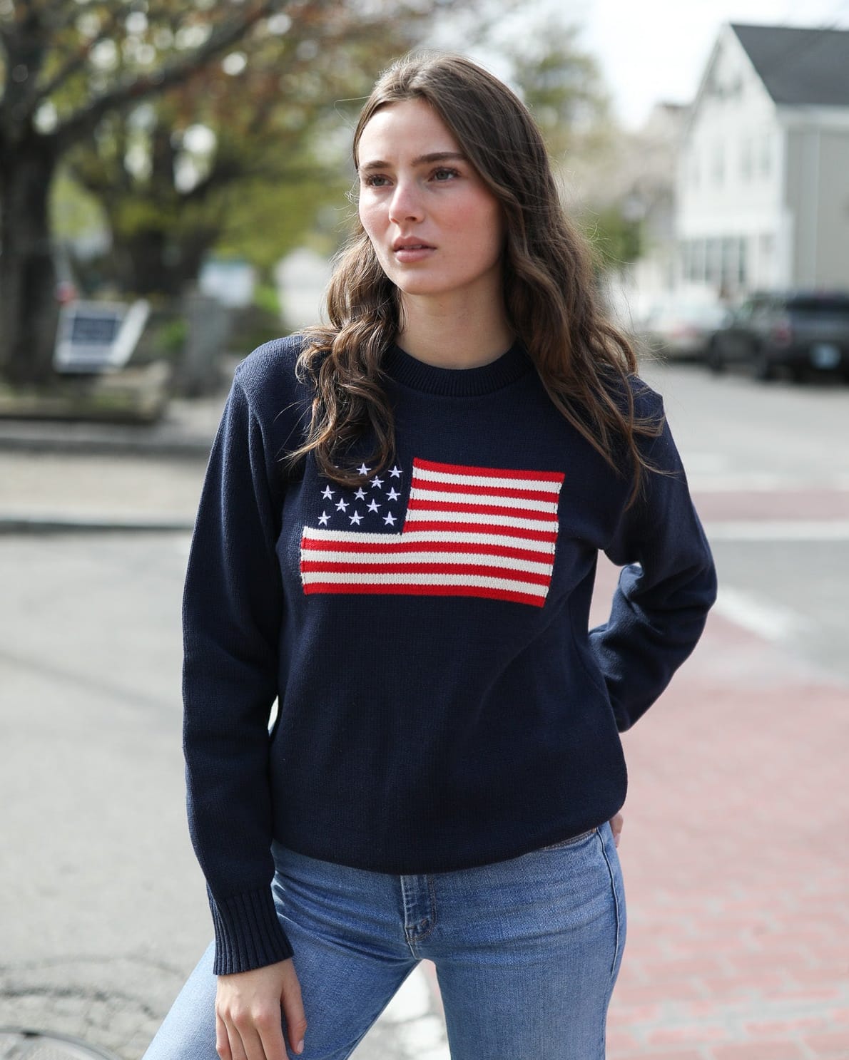 Whalerknits Sweaters Bristol - American Flag Crewneck - Made in USA