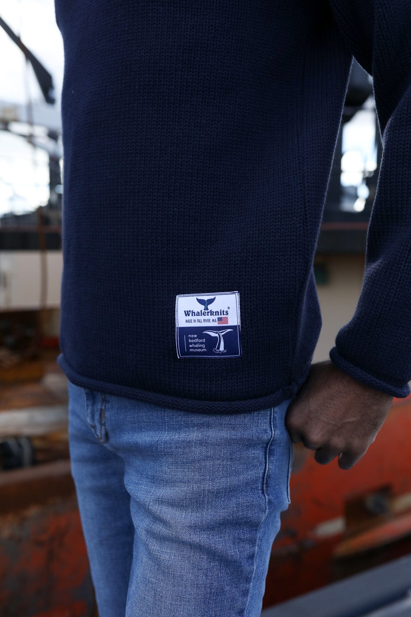 Whalerknits Sweaters New Bedford Whaling Museum Ltd. Collection Wellfleet Rollneck Sweater