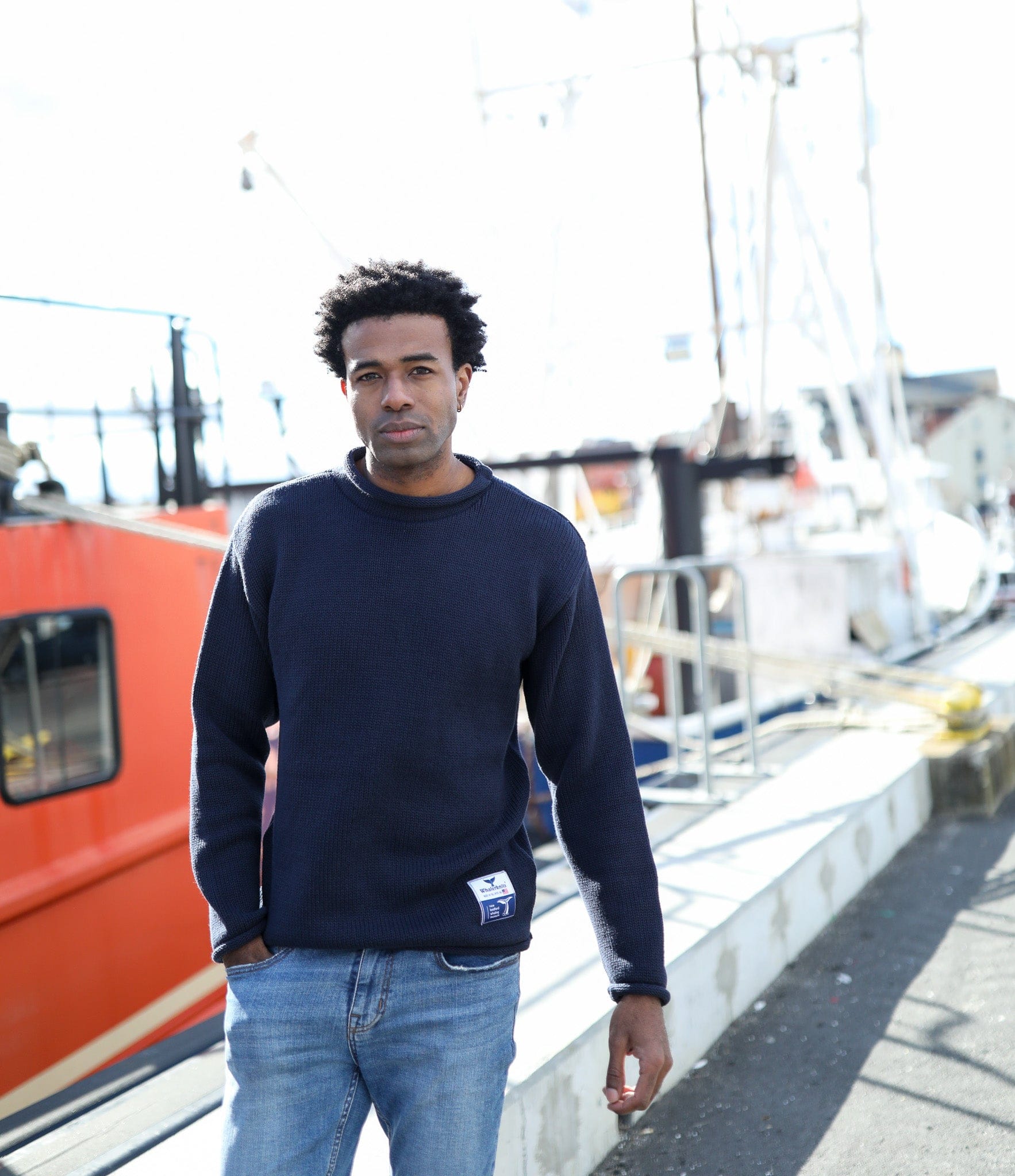 Whalerknits Sweaters New Bedford Whaling Museum Ltd. Collection Wellfleet Rollneck Sweater