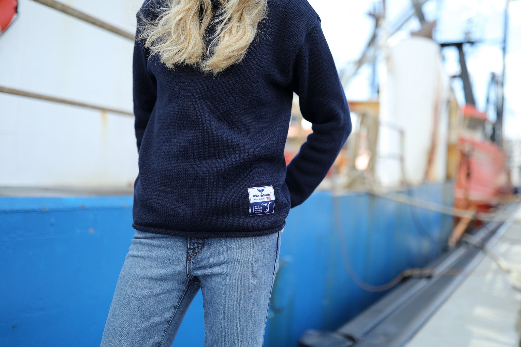 Whalerknits Sweaters New Bedford Whaling Museum Ltd. Collection Wellfleet Rollneck Sweater