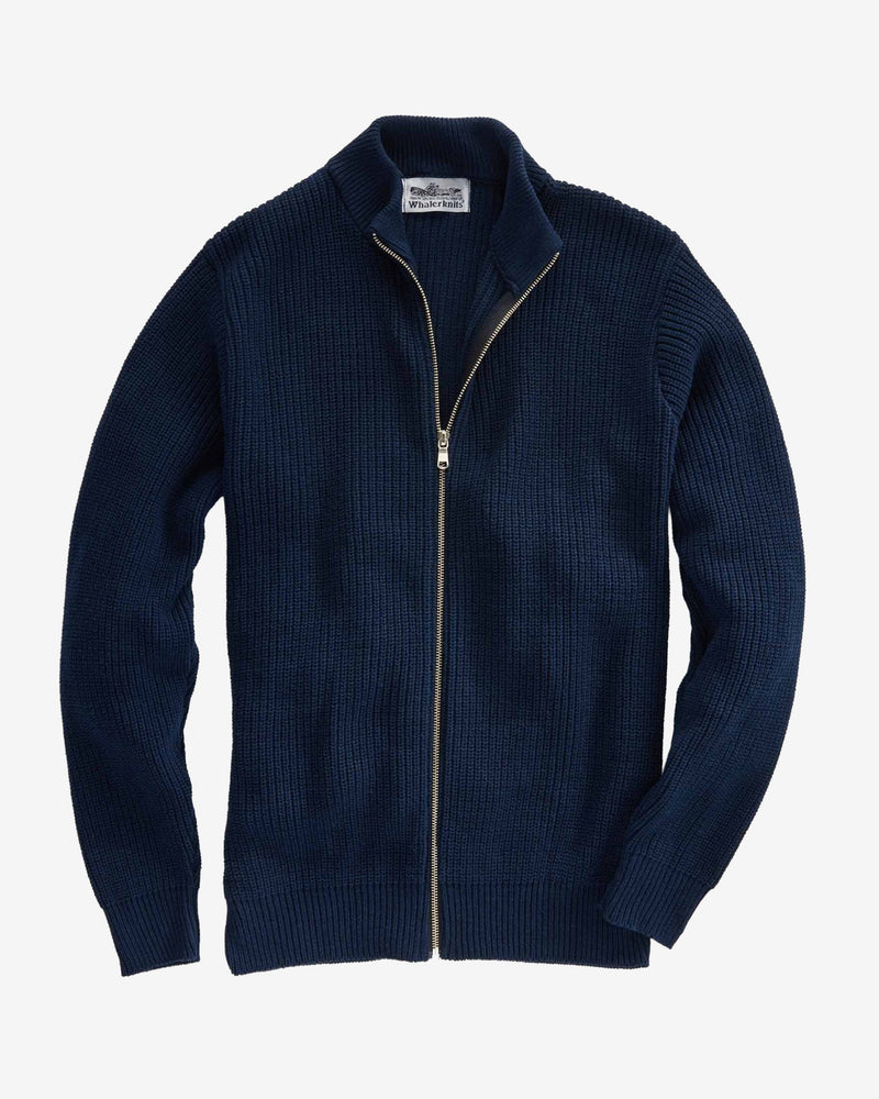 Whalerknits Sweaters S / Navy Cuttyhunk Full-Zip Cardigan