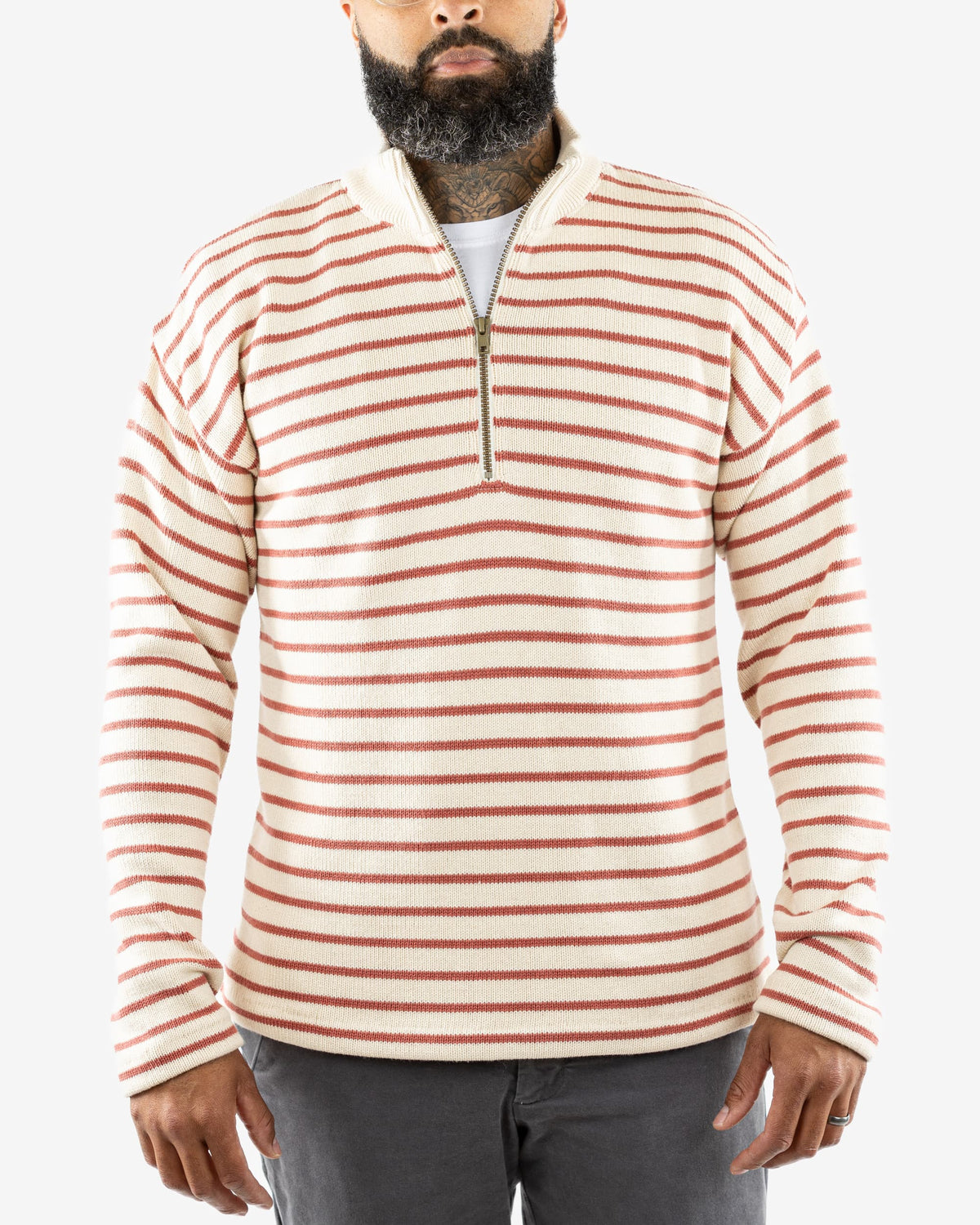 Whalerknits Sweaters XS / Natural / Nantucket Red Nantucket Classic 1/4 Zip Sweater
