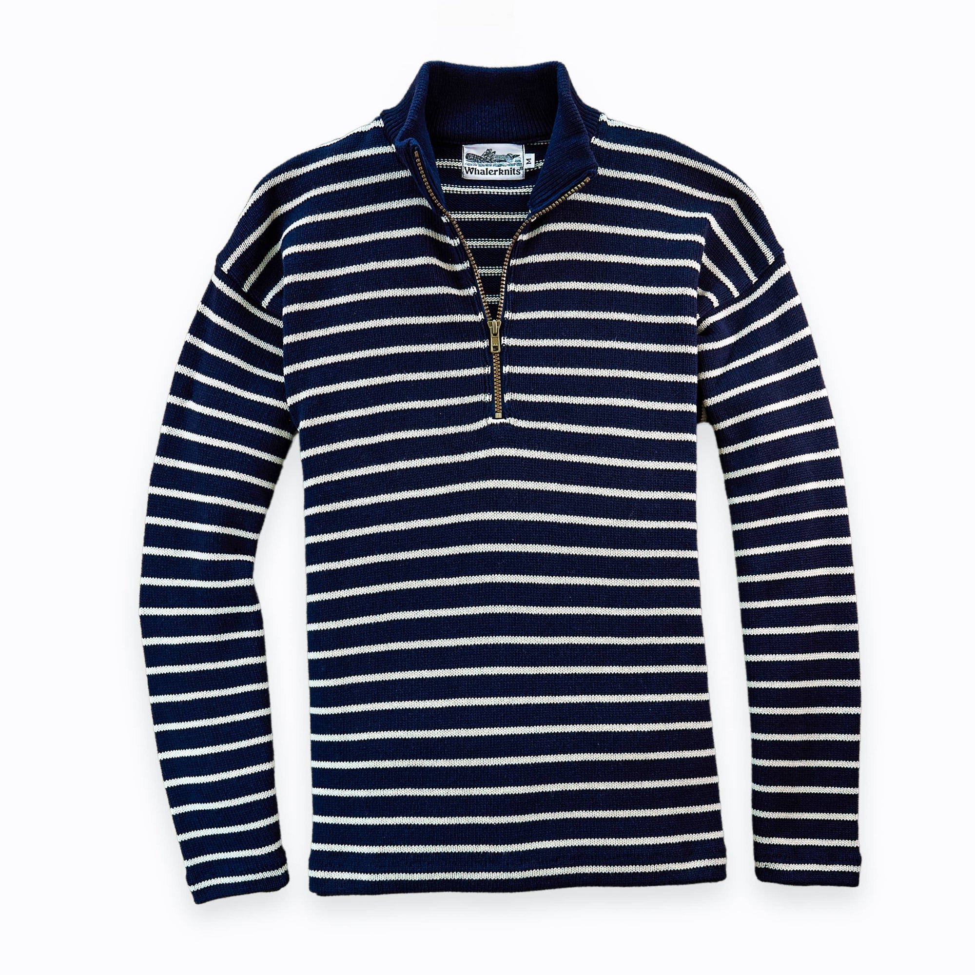 Whalerknits Sweaters XS / Navy / Natural Nantucket Classic 1/4 Zip Sweater #Color_Navy / Natural