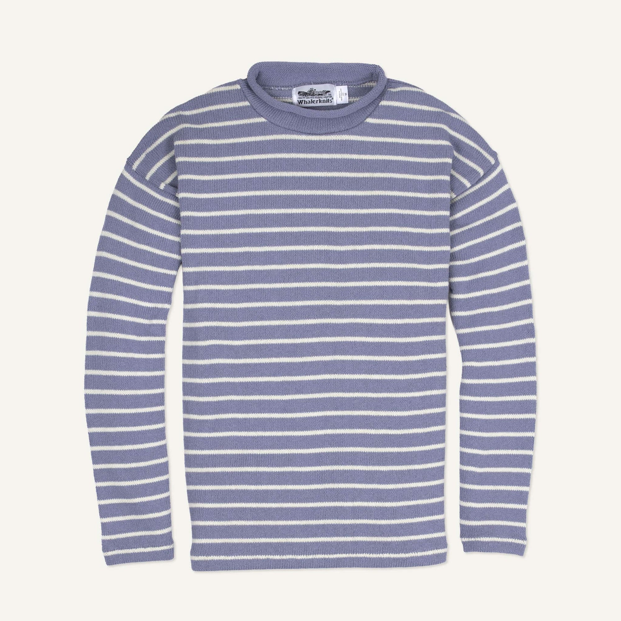 Whalerknits Sweaters XS / Sky / Natural Nantucket Rollneck Sweater #Color_Sky / Natural